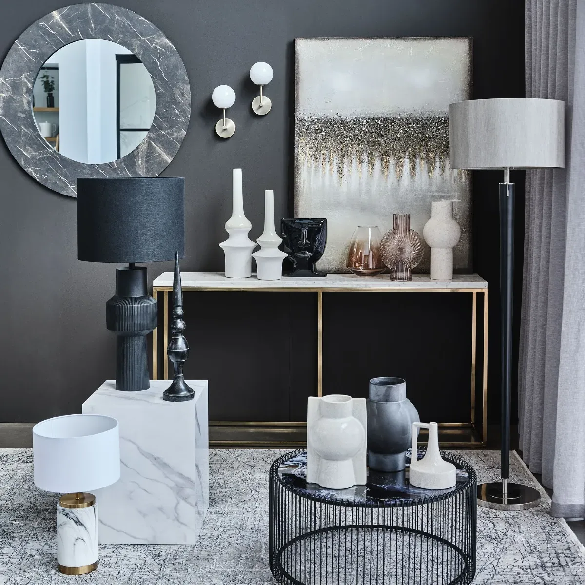 Floor Lamp - Black, Metal