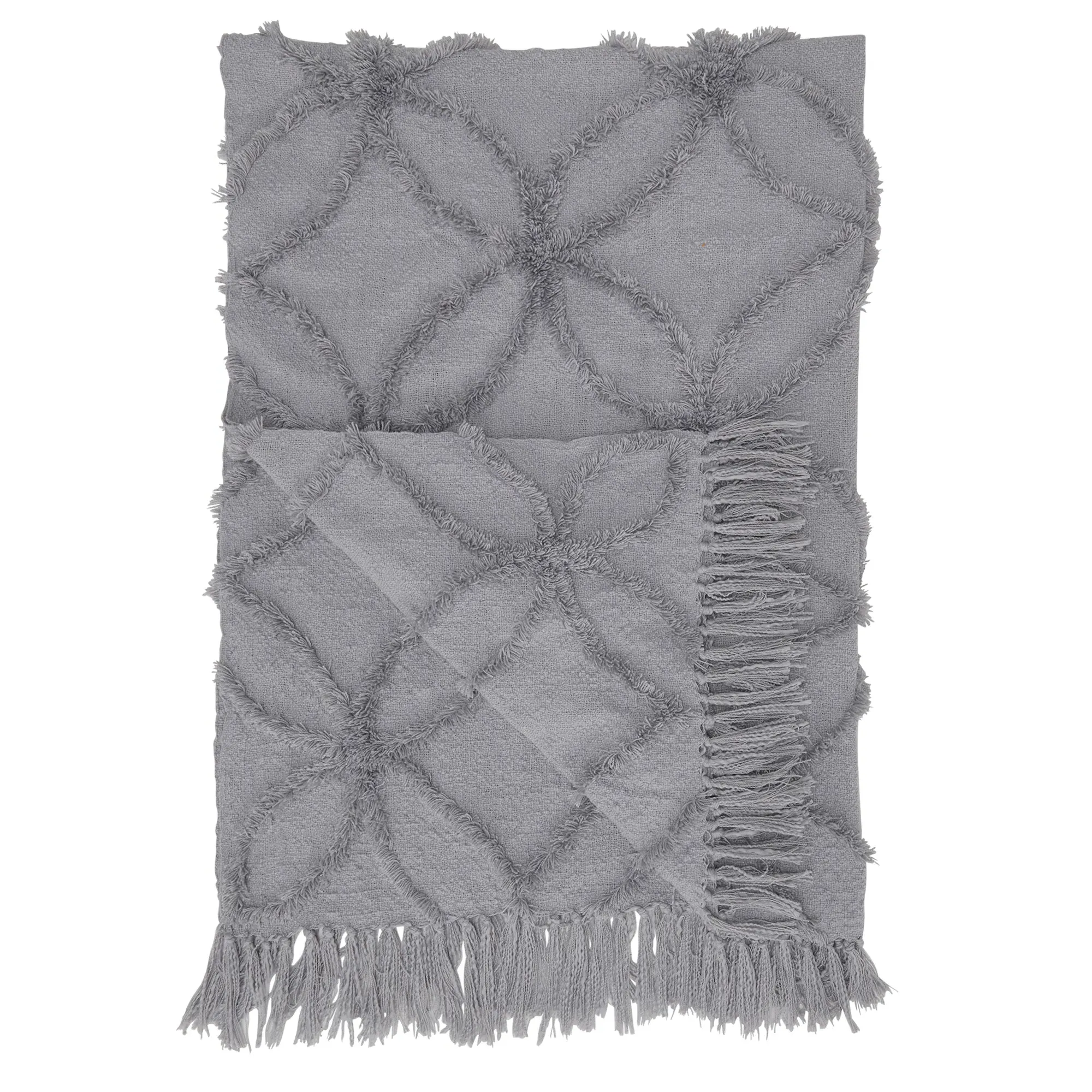 Flora Recycled Plastic Throw Blanket - Grey, Polyester
