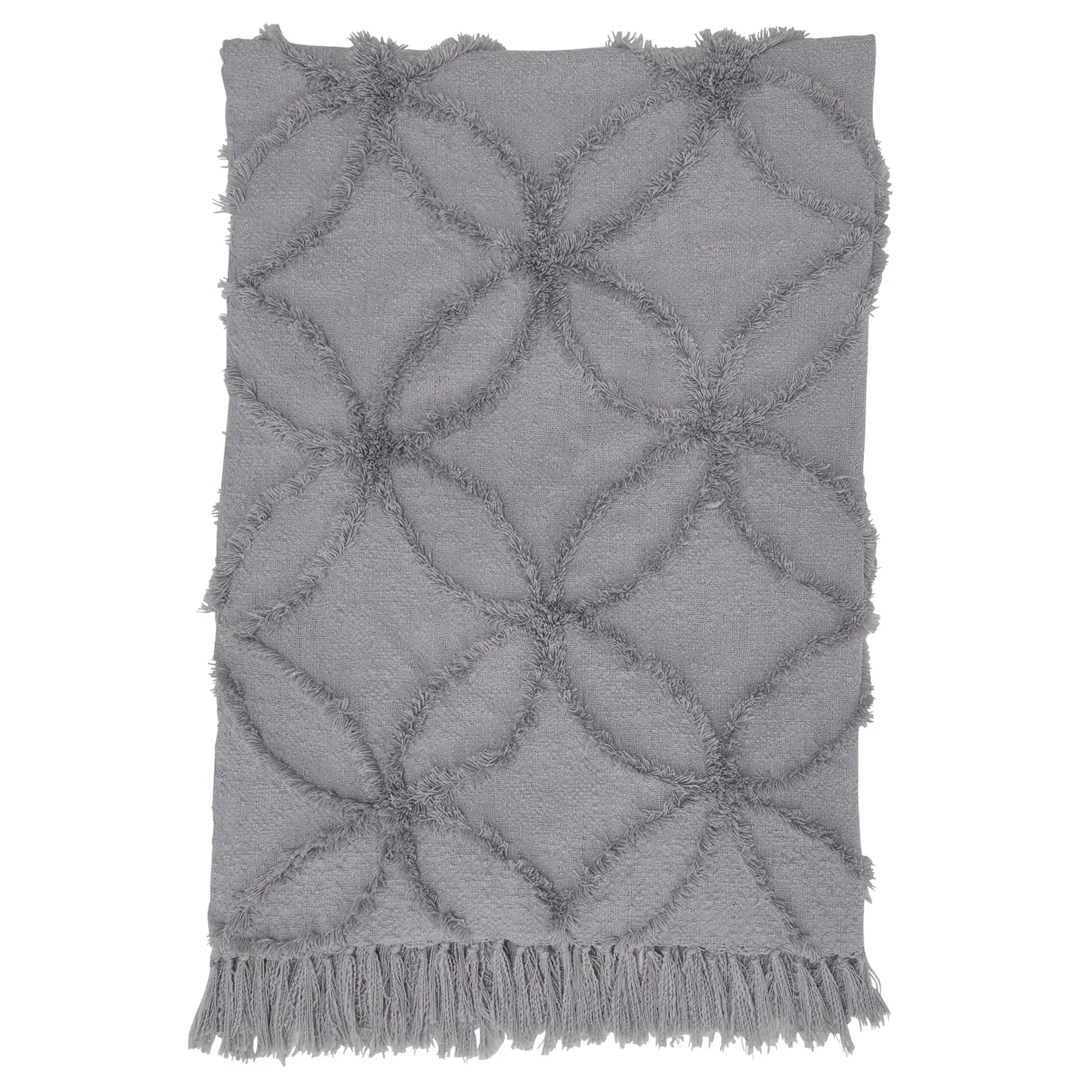 Flora Recycled Plastic Throw Blanket - Grey, Polyester