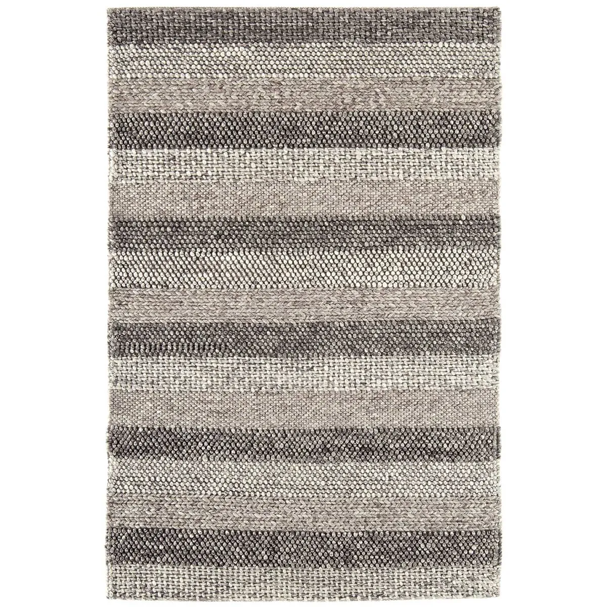 Flori Stripe Rug - Brown, Wool Blend image