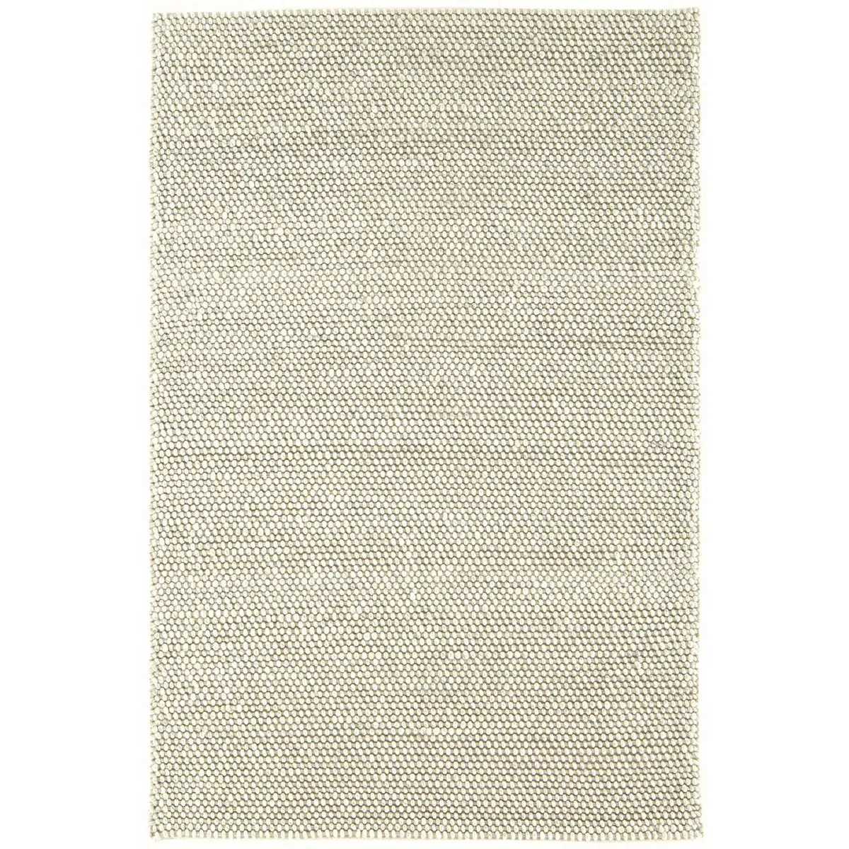 Flori Woven Square Rug - Cream, Wool Blend