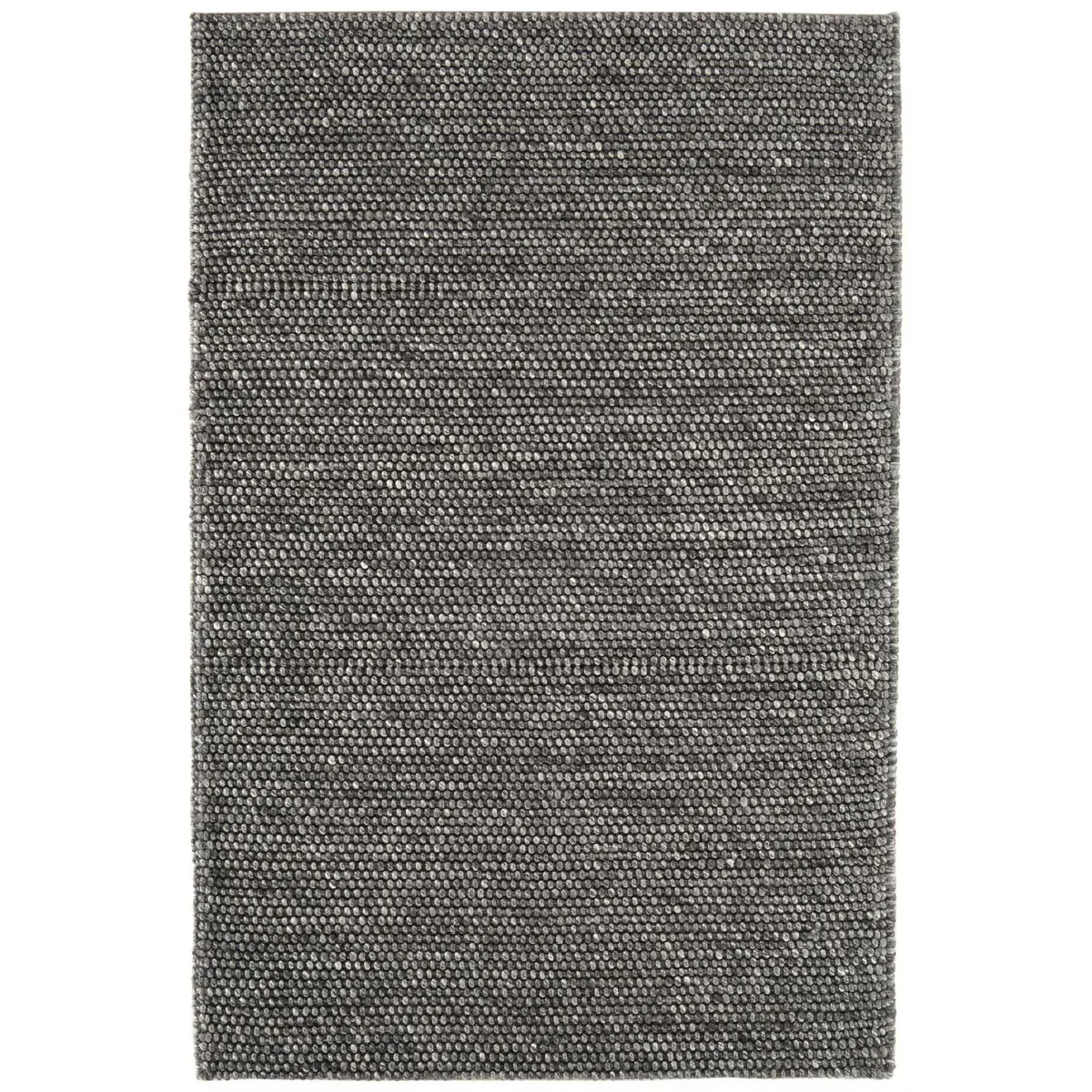 Flori Woven Square Rug - Grey, Wool Blend