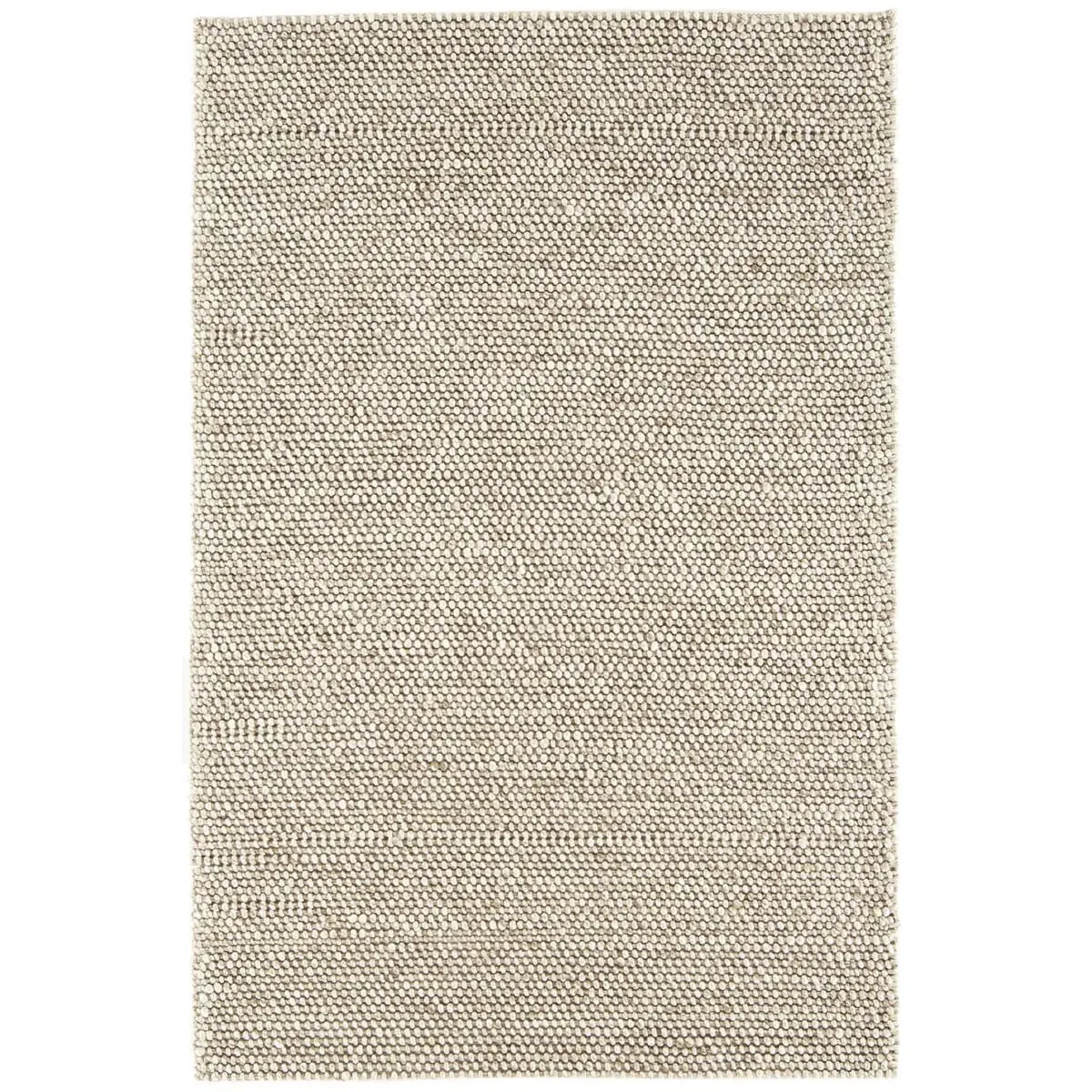 Flori Woven Square Rug - Oyster, Wool Blend