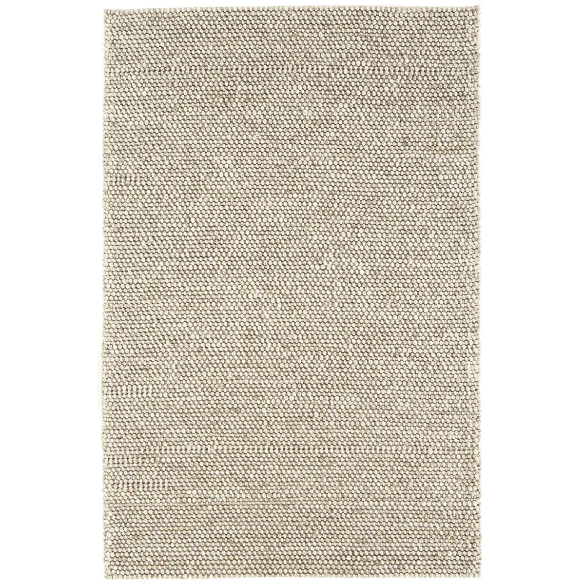Flori Woven Square Rug - Oyster, Wool Blend