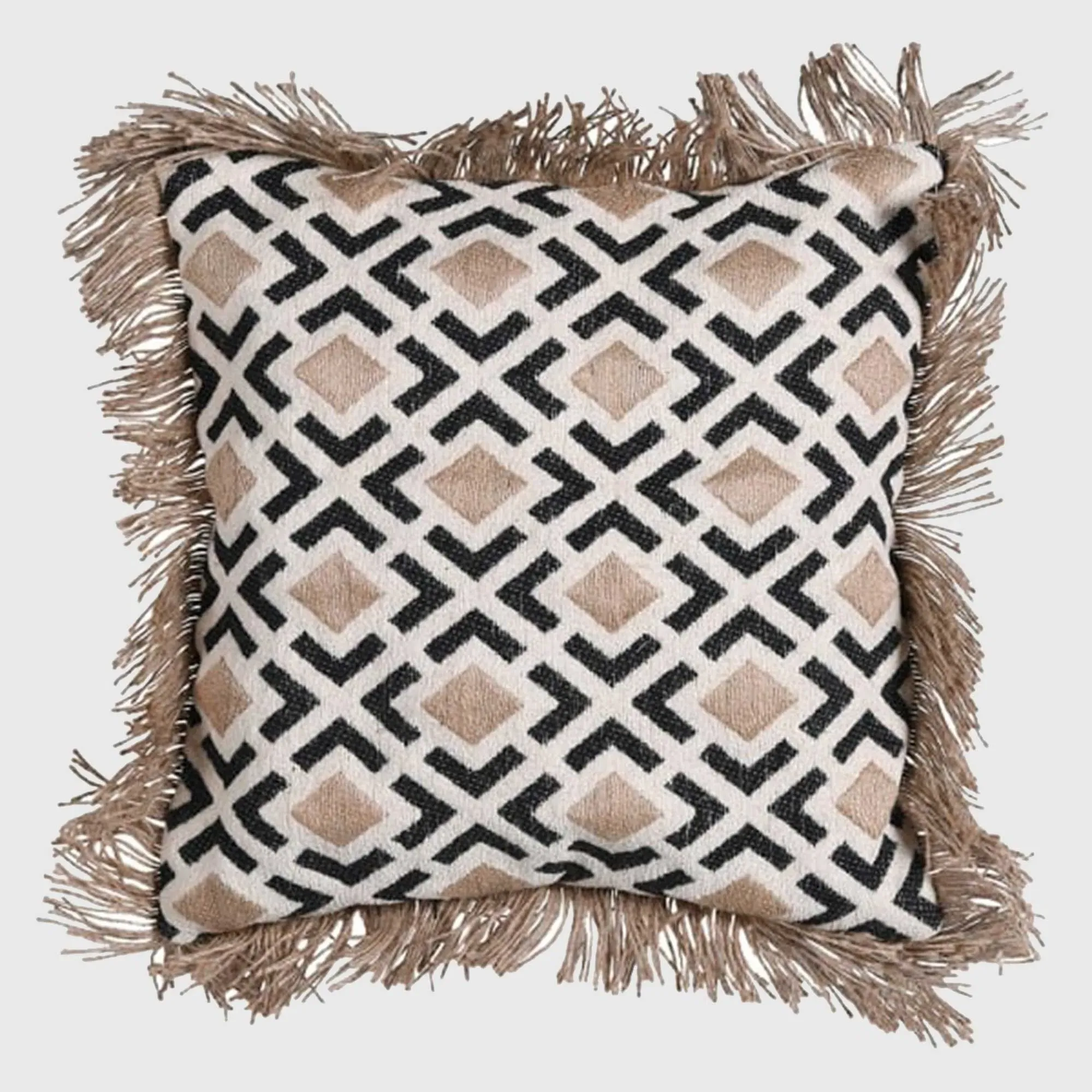 Florian Square Fringed Cushion - Cotton Blend image