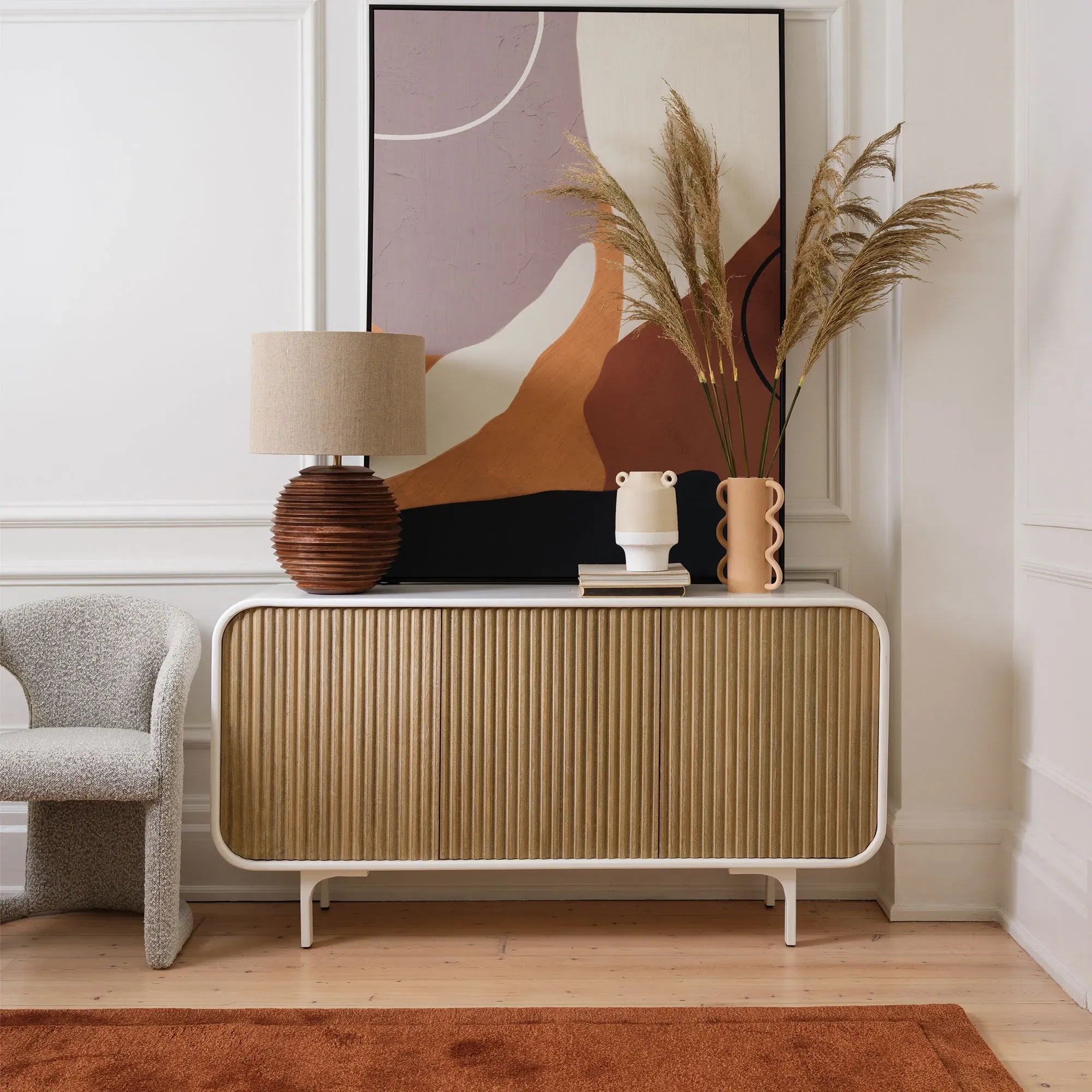 Flowing Form Square Wall Art Print - Canvas