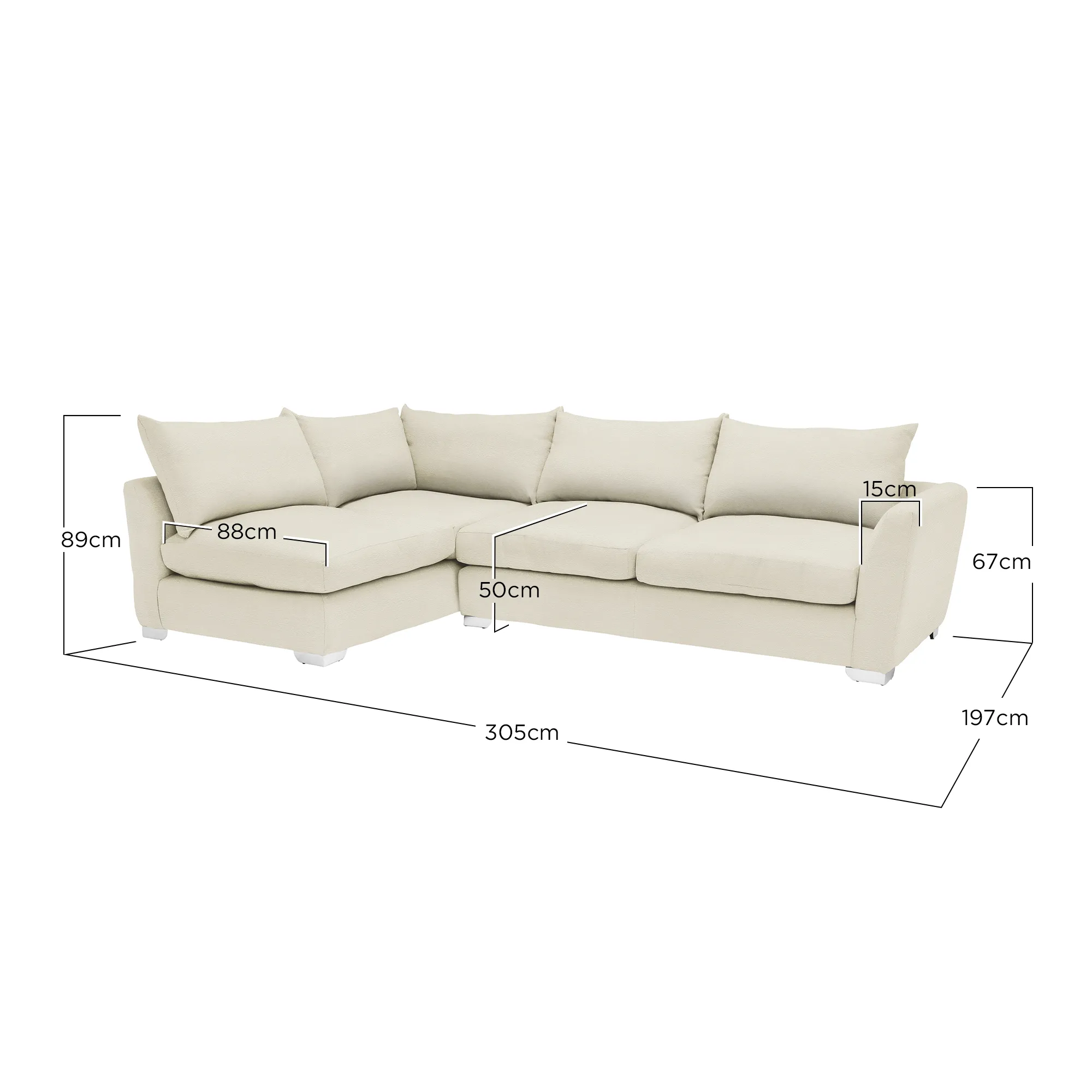 Floyd Right Corner Sofa - Neutral, Fabric