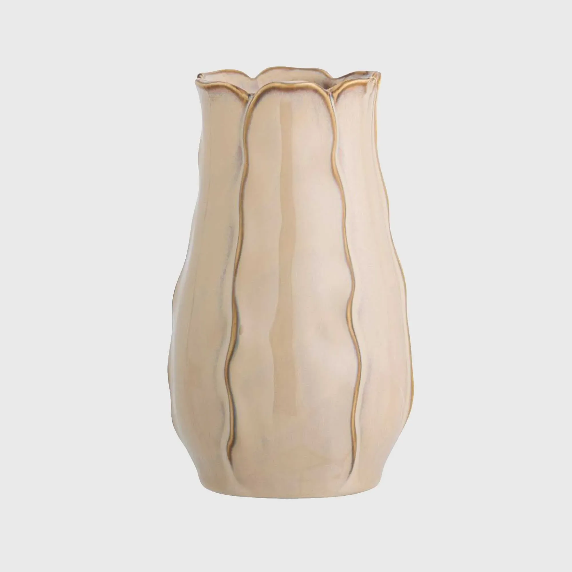 Fluted Vase - Neutral, Stoneware image