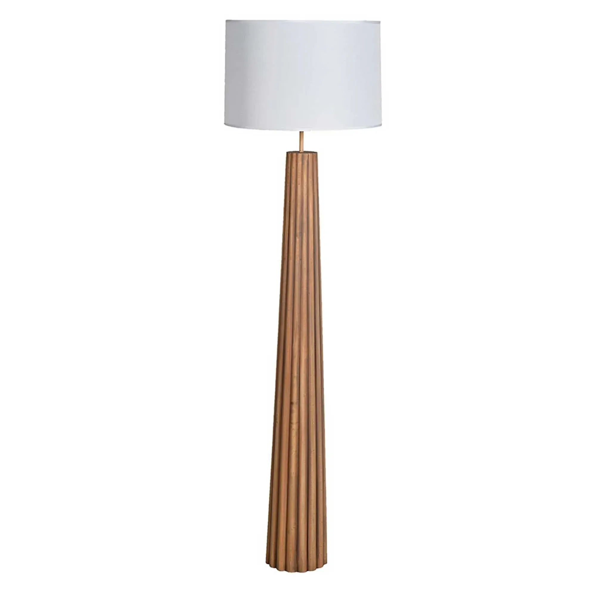 Fluted Wood Floor Lamp - Neutral, Poplar Wood