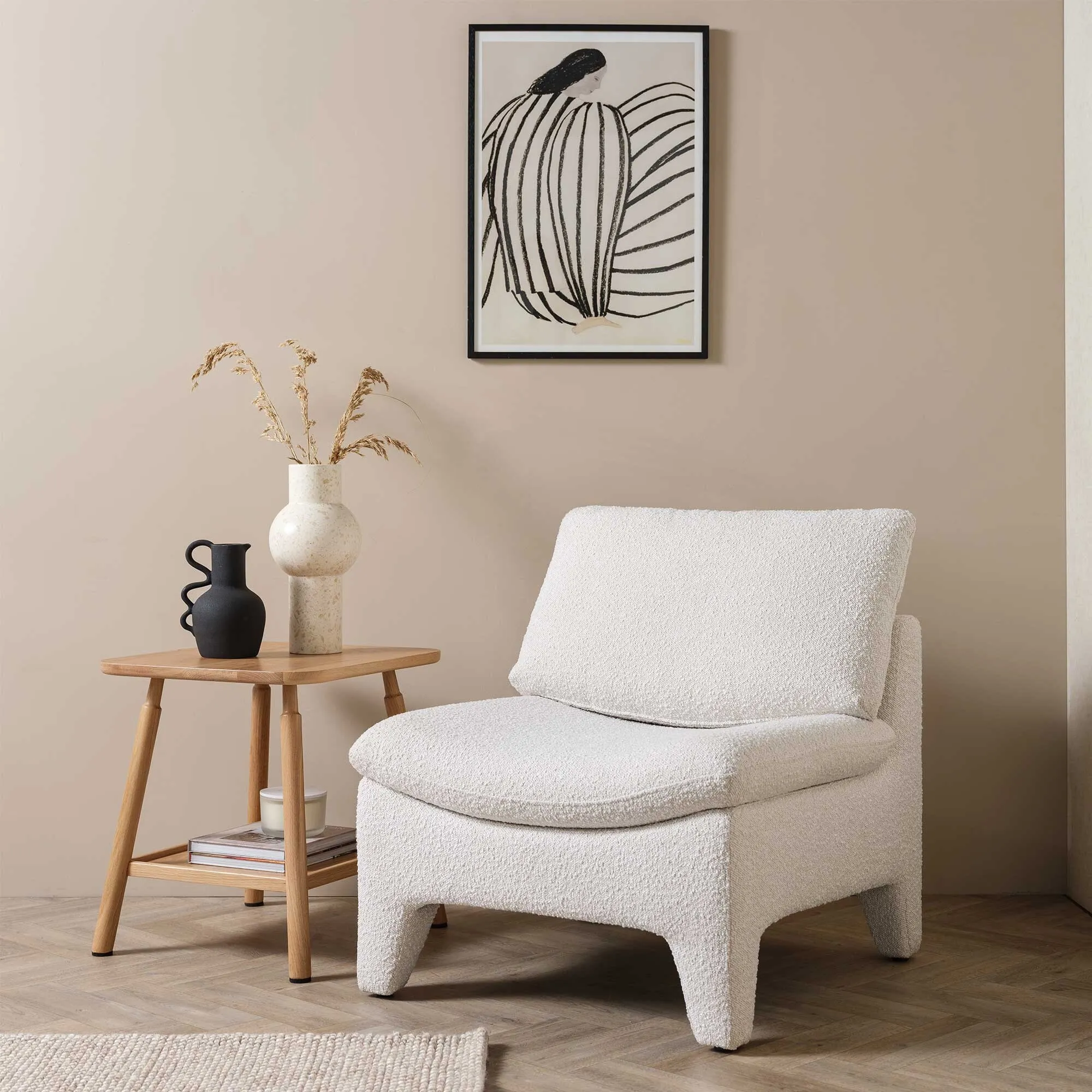 Foley Armchair - White Fabric