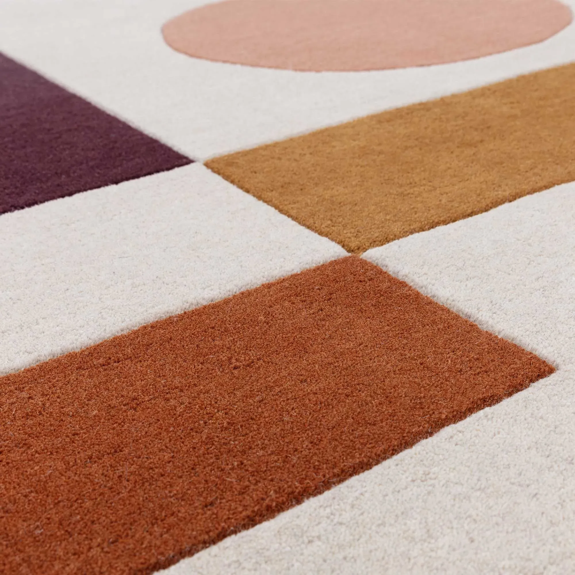 Formation Square Rug - Orange, Wool