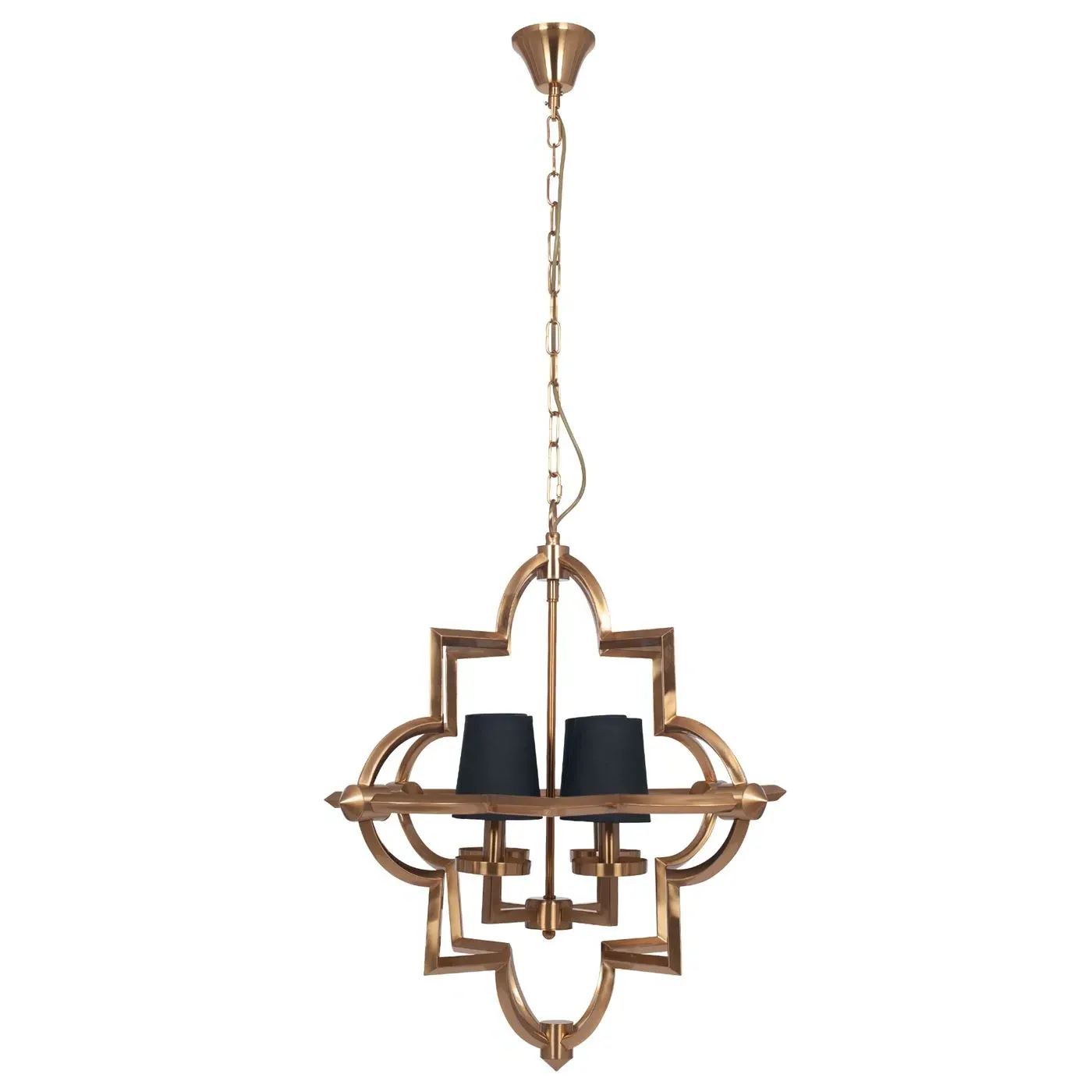 Four Shade Pendant Light - Antique Brass, Metal