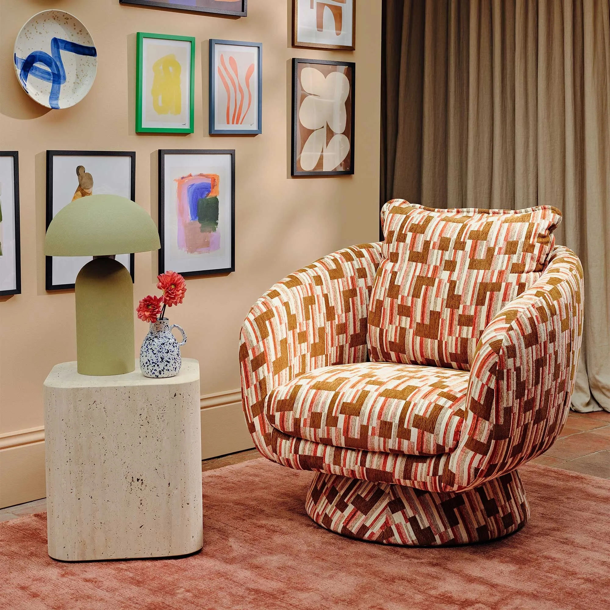 Francois Turning Lounge Chair - Fabric