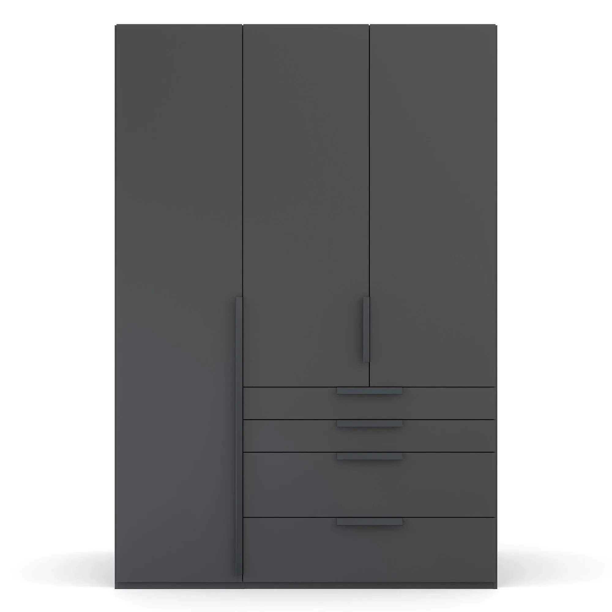 Frans 3 Door 4 Drawer Wardrobe - Black, Engineered Wood