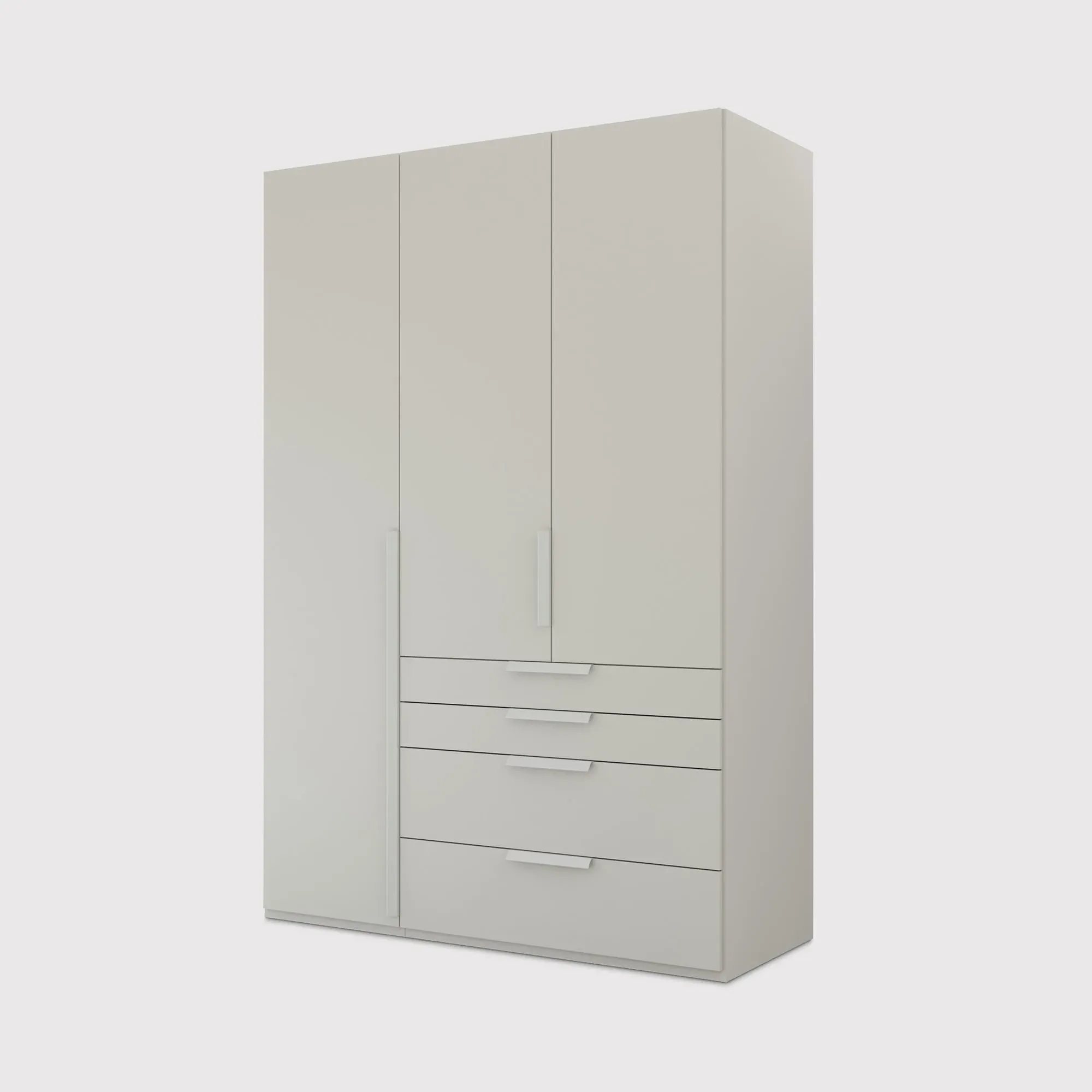 Frans 3 Door 4 Drawer Wardrobe - Grey, Engineered Wood