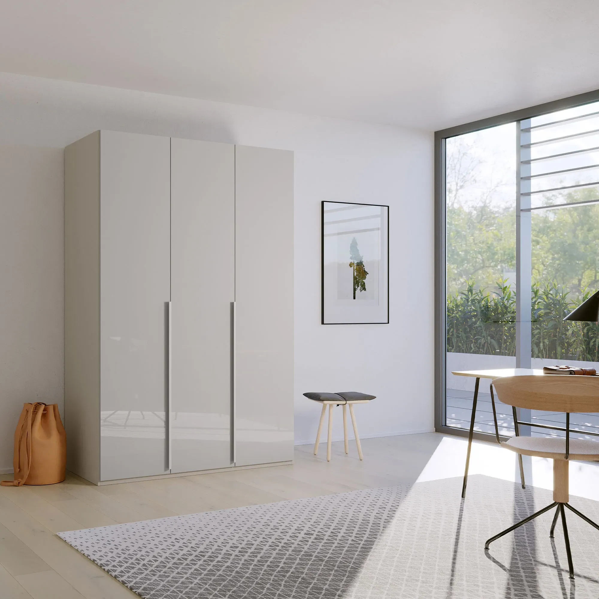 Frans 3 Door Wardrobe - Grey, Engineered Wood