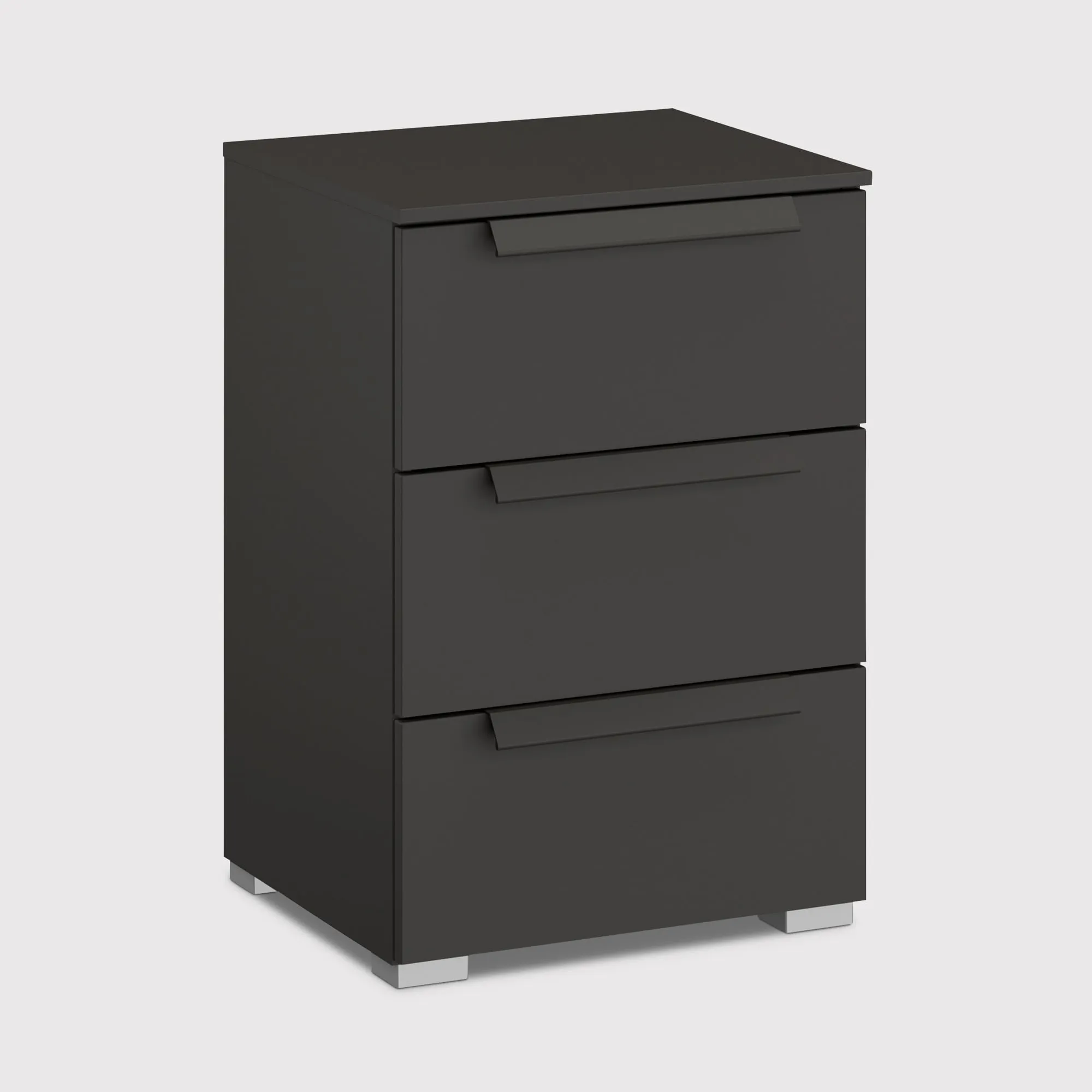 Frans 3 Drawer Bedside Table - Black image