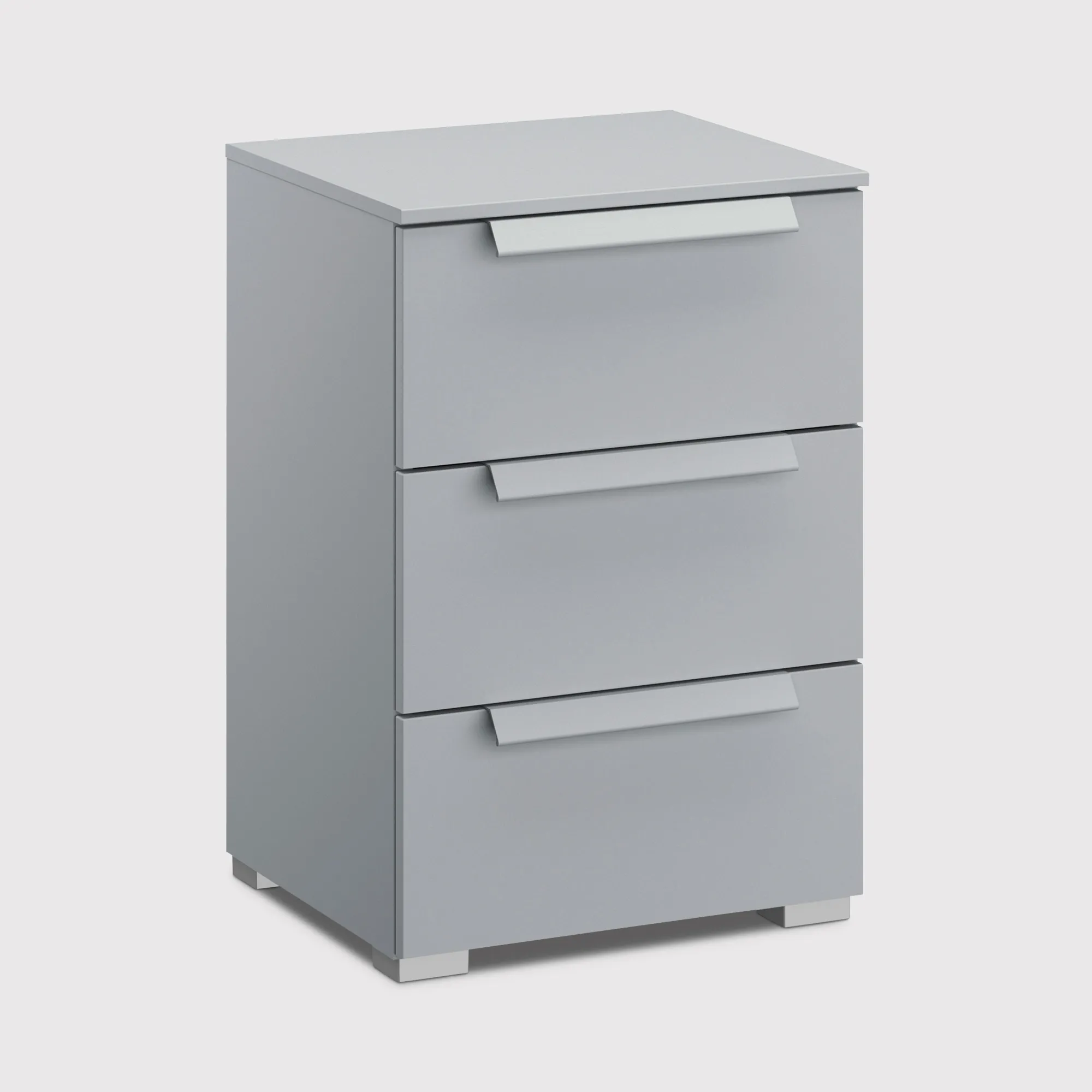 Frans 3 Drawer Bedside Table - Grey