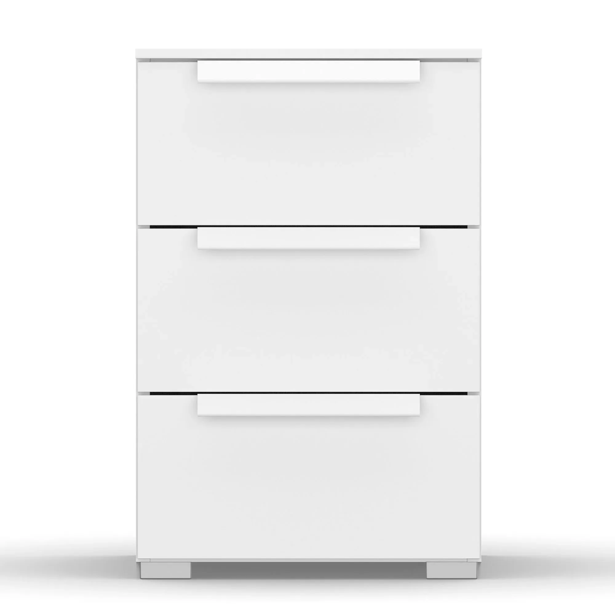 Frans 3 Drawer Bedside Table - White, Wood