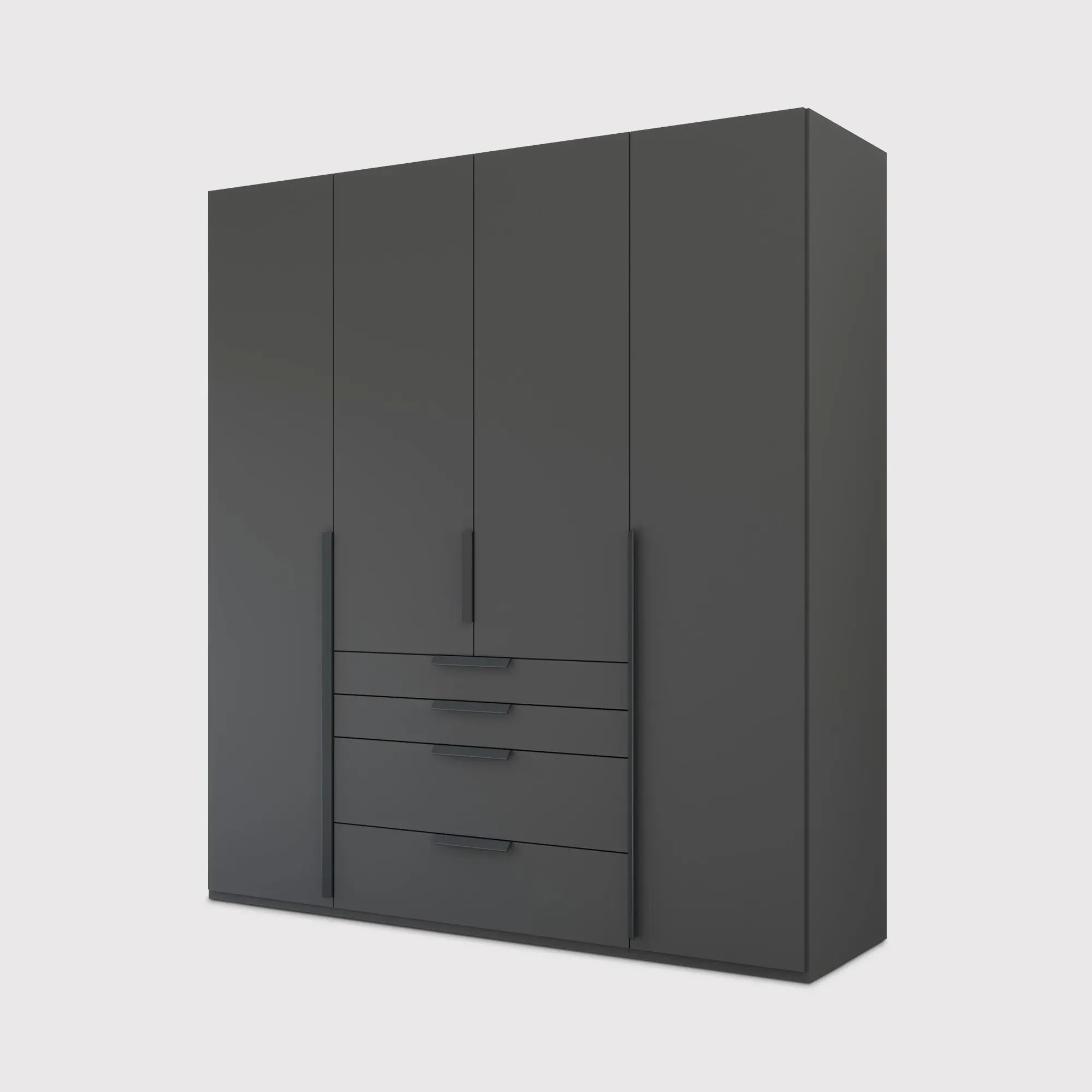 Frans 4 Door 4 Drawer Wardrobe - Black