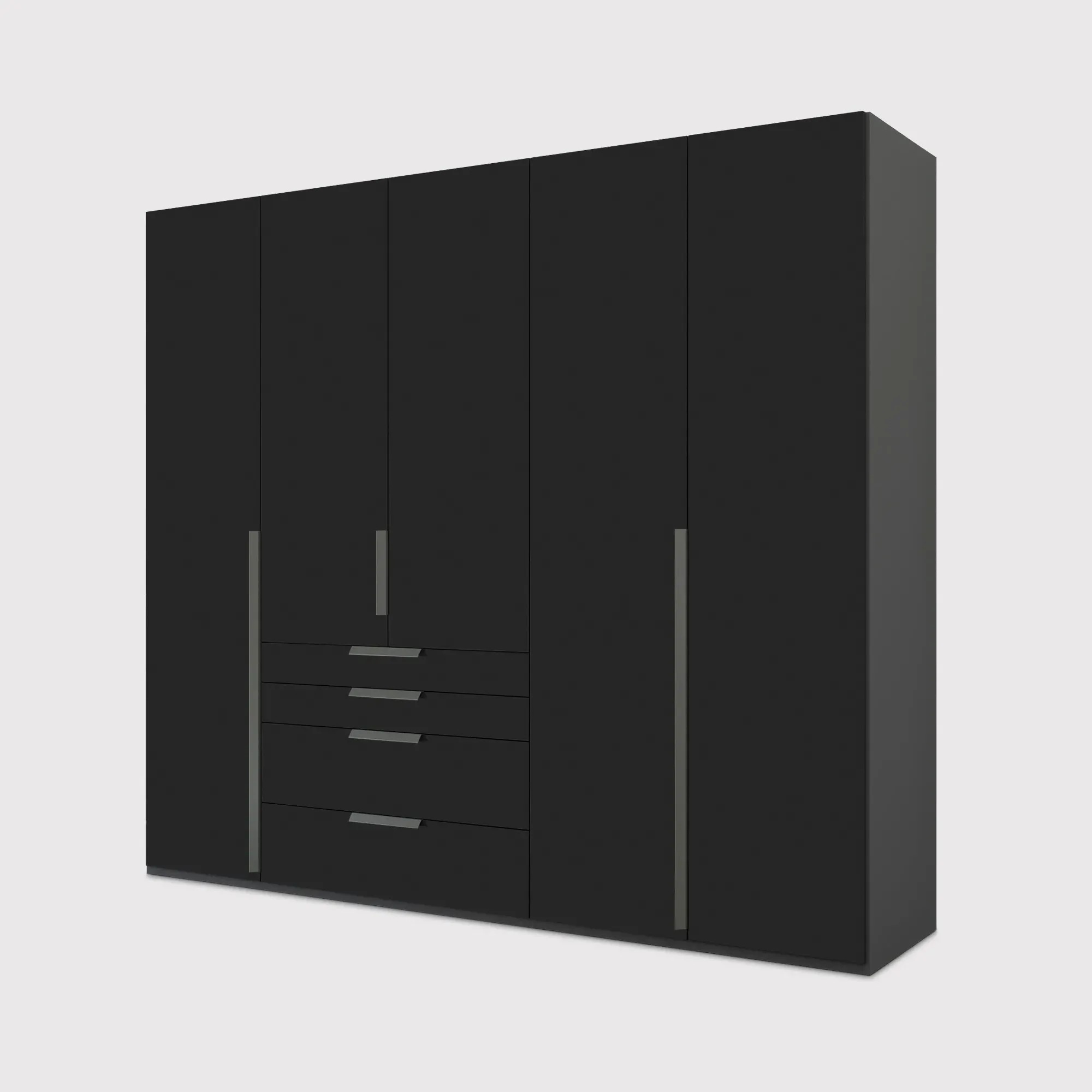 Frans 5 Door 4 Drawer Wardrobe - Black