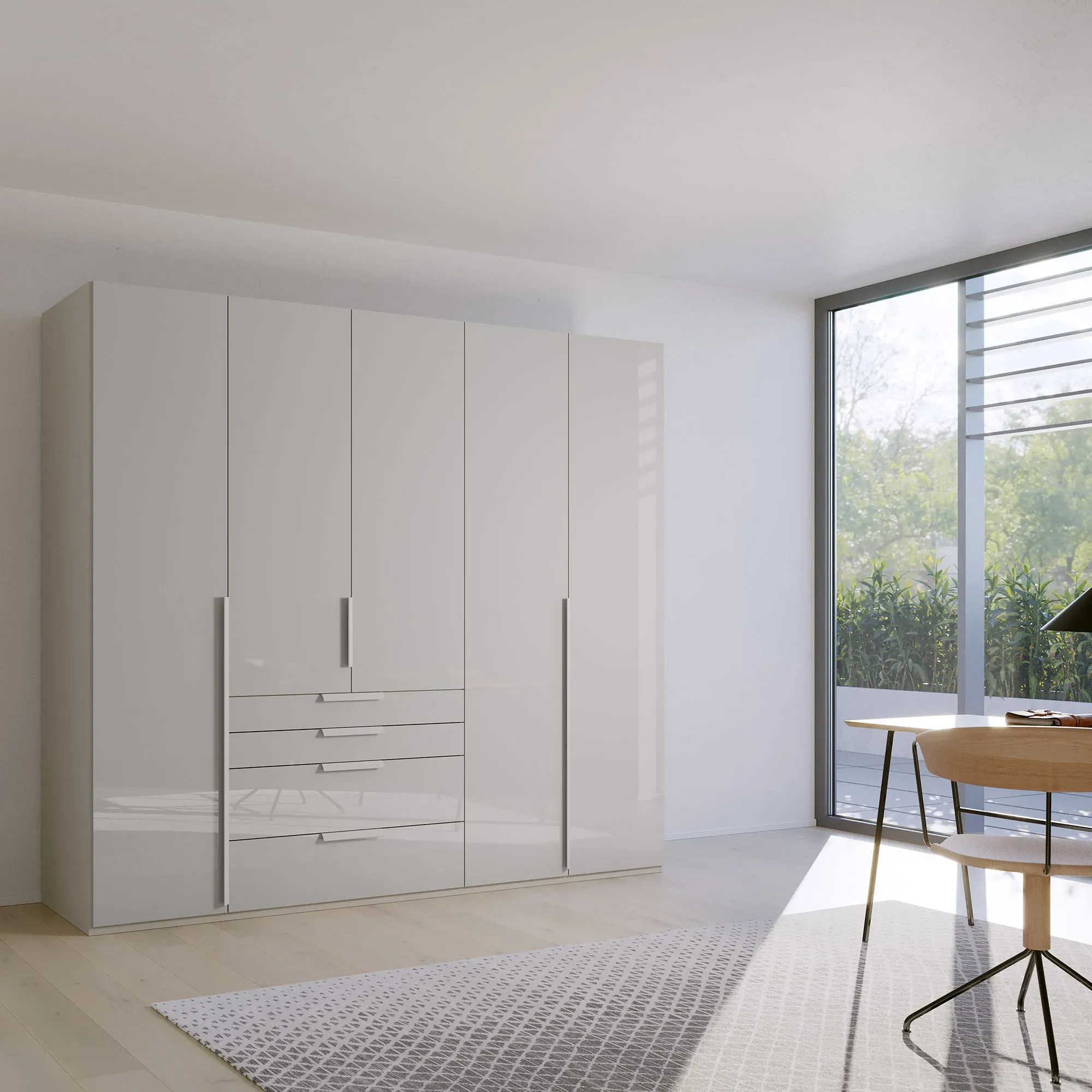 Frans 5 Door 4 Drawer Wardrobe - Grey
