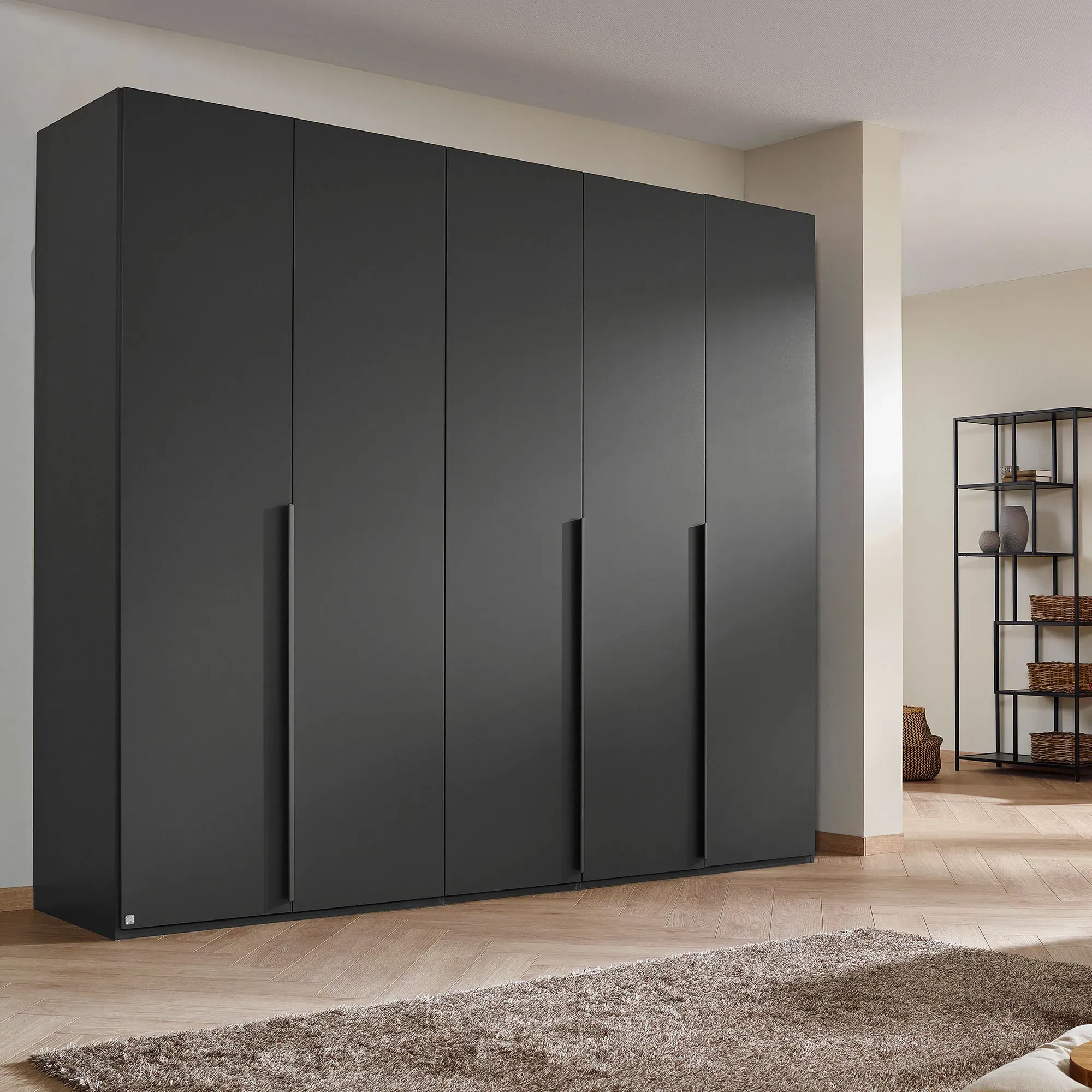 Frans 5 Door Wardrobe - Black