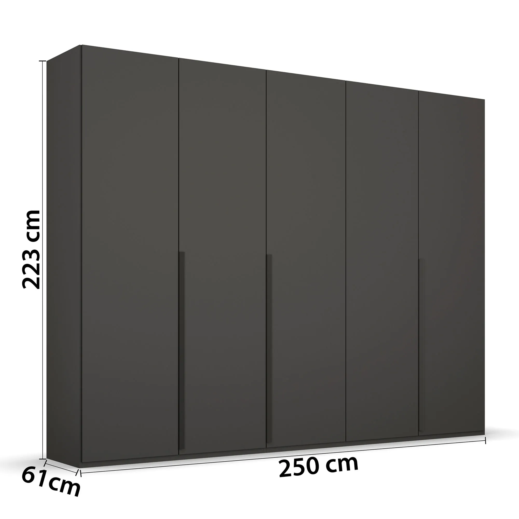 Frans 5 Door Wardrobe - Black