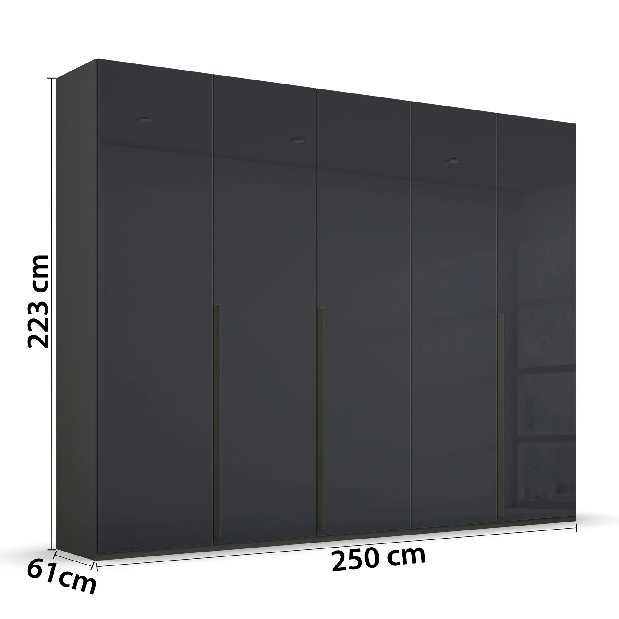 Frans 5 Door Wardrobe - Black