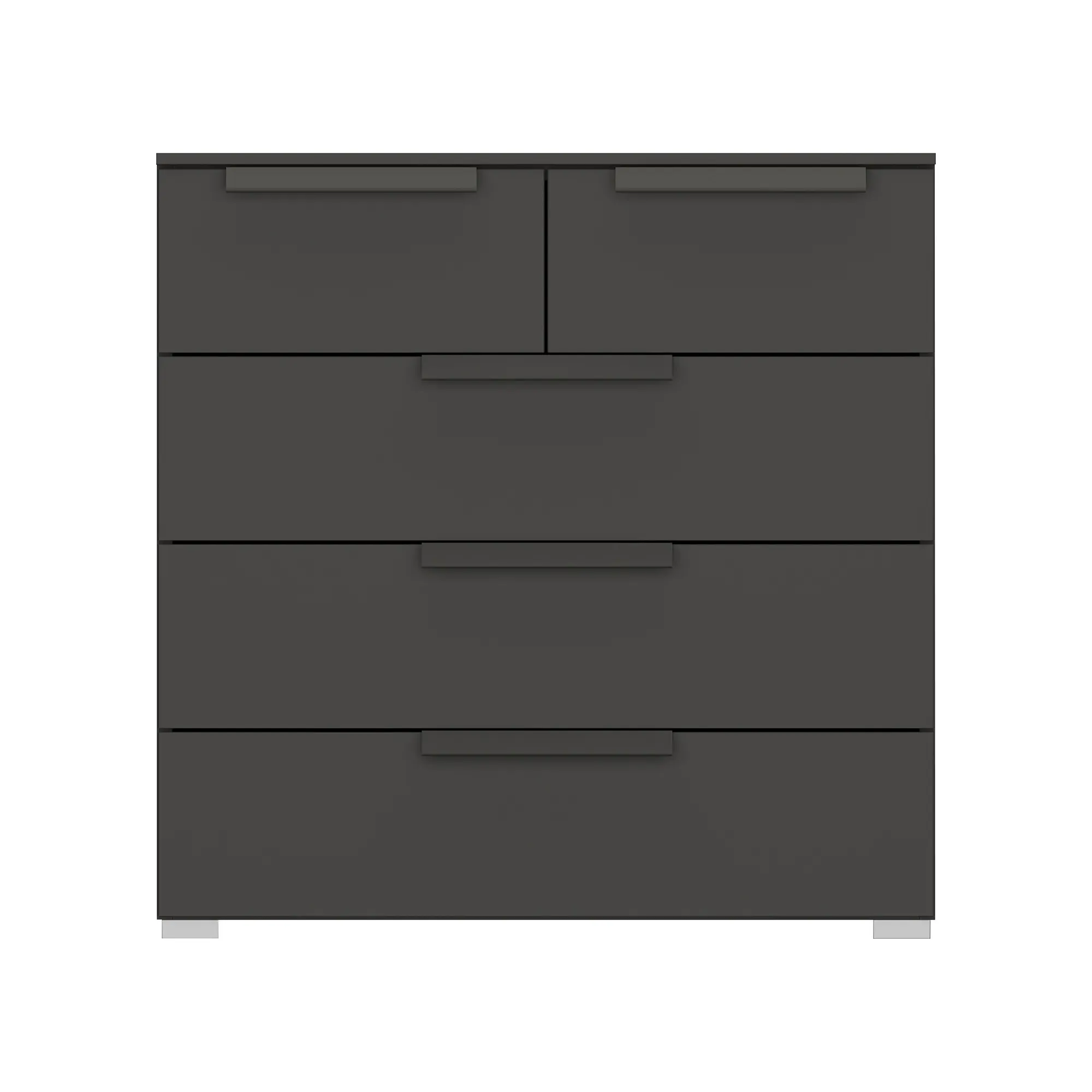 Frans 5 Drawer Chest - Black, Engineered Wood