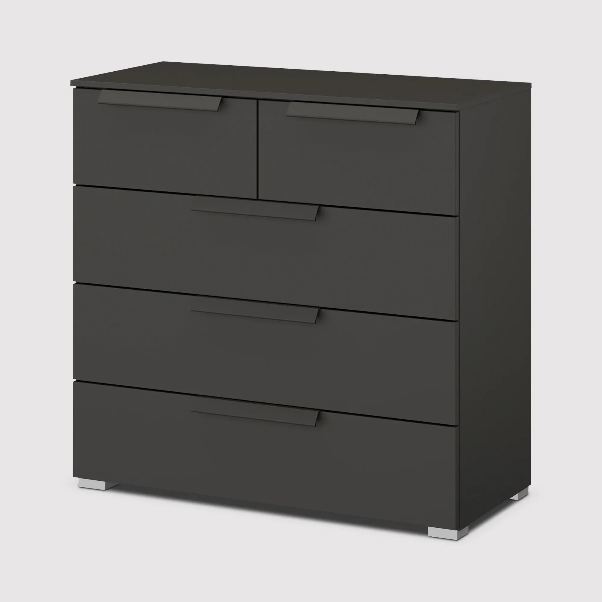 Frans 5 Drawer Chest - Black, Engineered Wood image