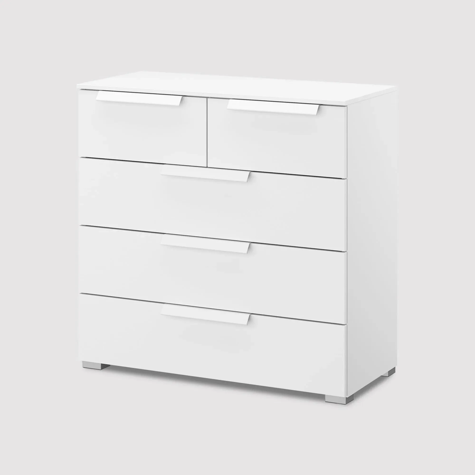 Frans 5 Drawer Chest - White, Engineered Wood