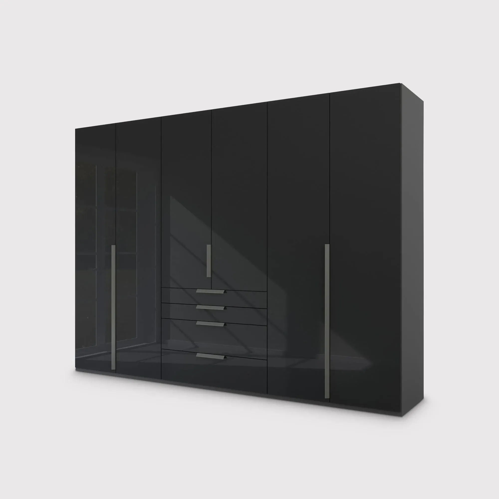 Frans 6 Door 4 Drawer Wardrobe - Black