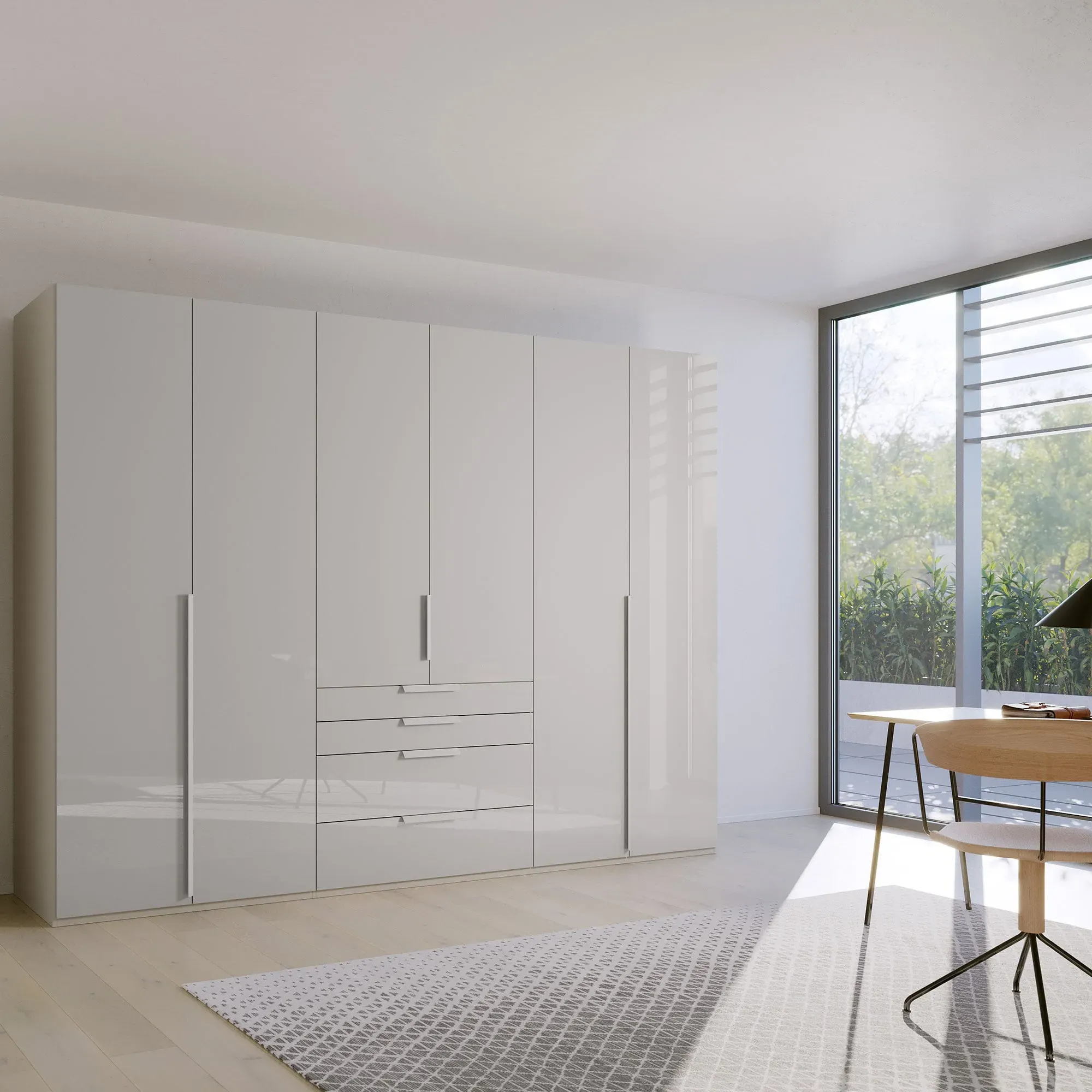 Frans 6 Door 4 Drawer Wardrobe - Grey