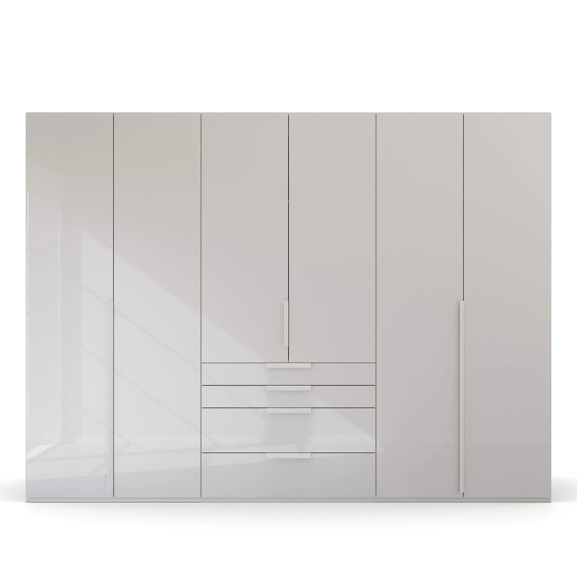 Frans 6 Door 4 Drawer Wardrobe - Grey