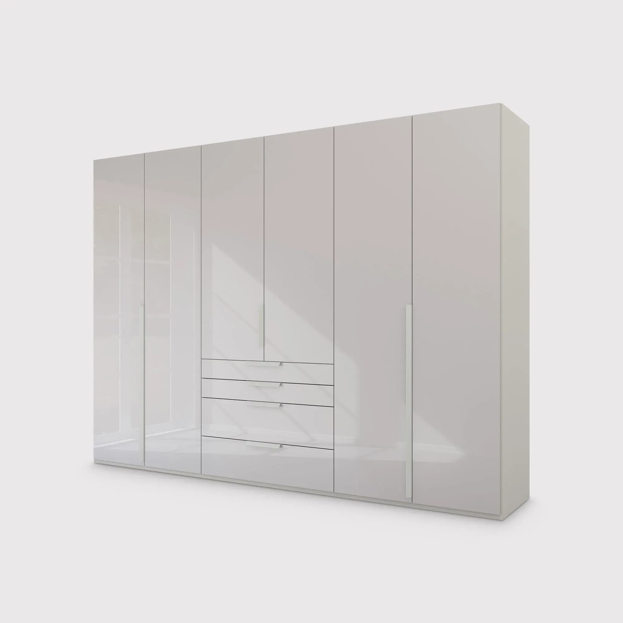 Frans 6 Door 4 Drawer Wardrobe - Grey