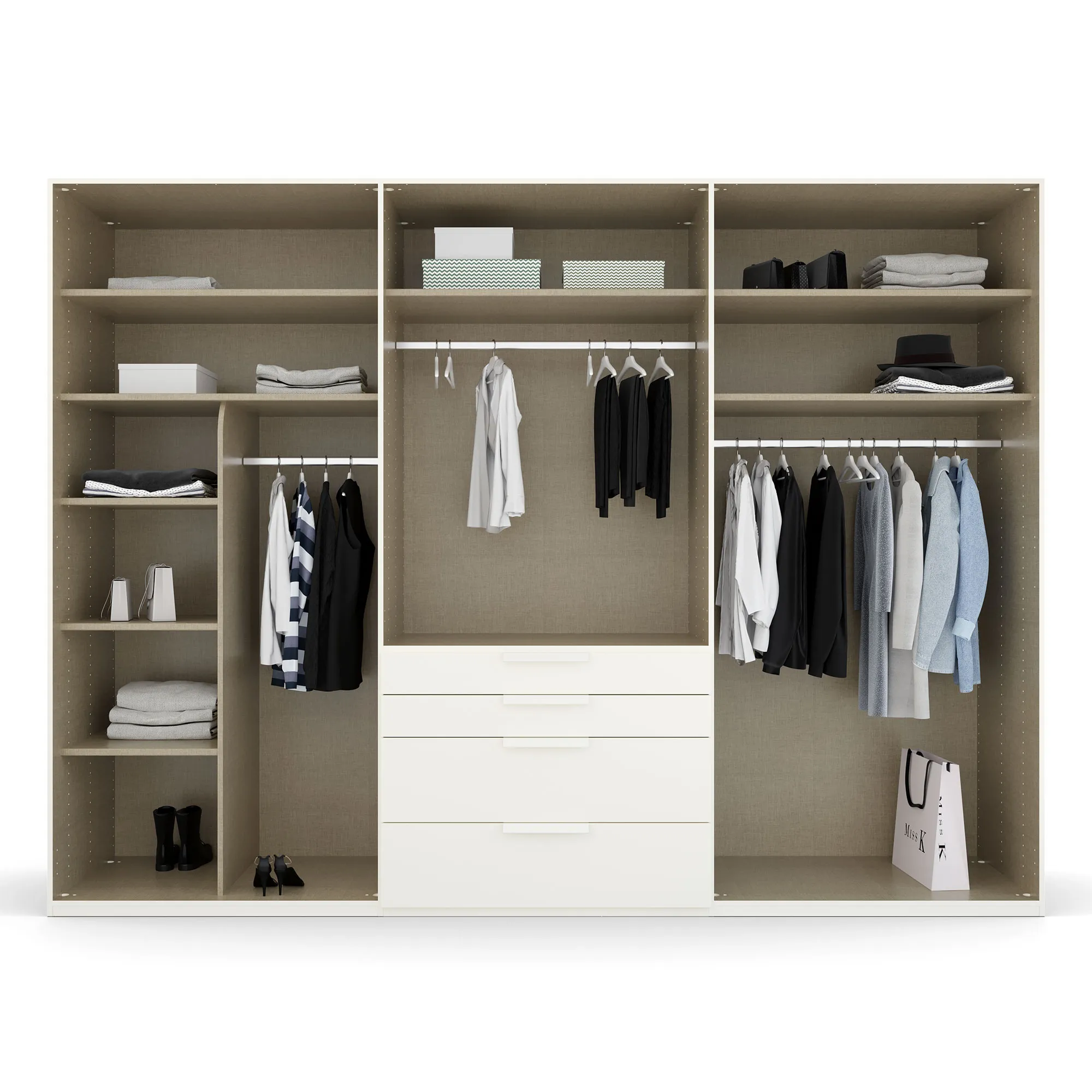 Frans 6 Door 4 Drawer Wardrobe - White