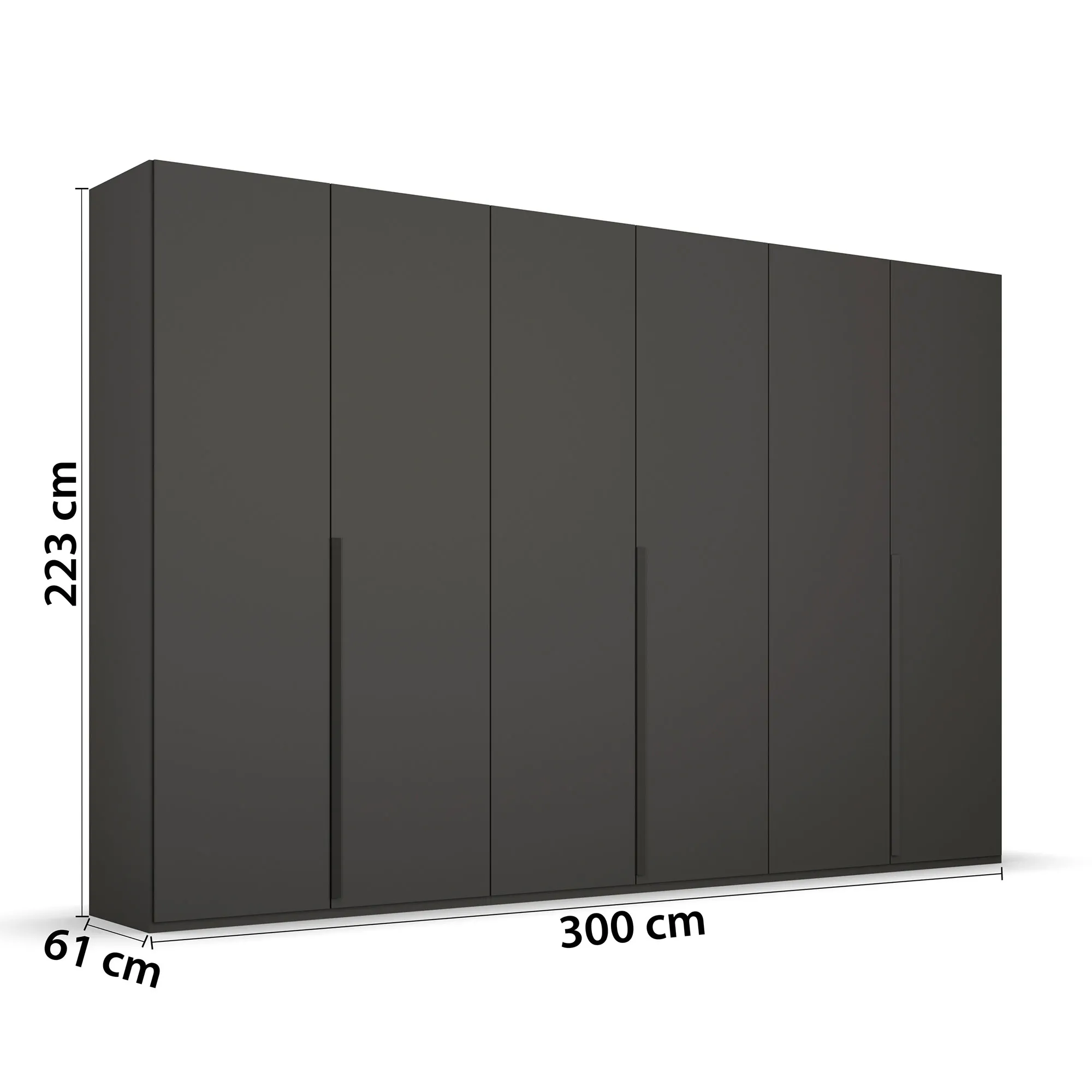 Frans 6 Door Wardrobe - Black