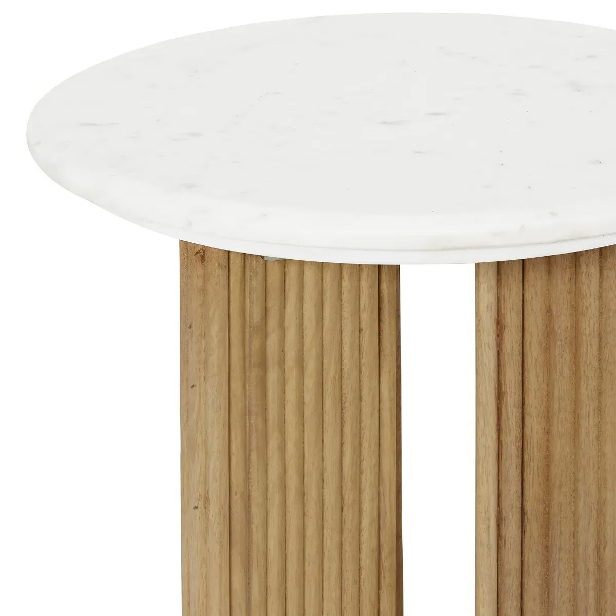 Fuji Round Side Table - Neutral, Marble