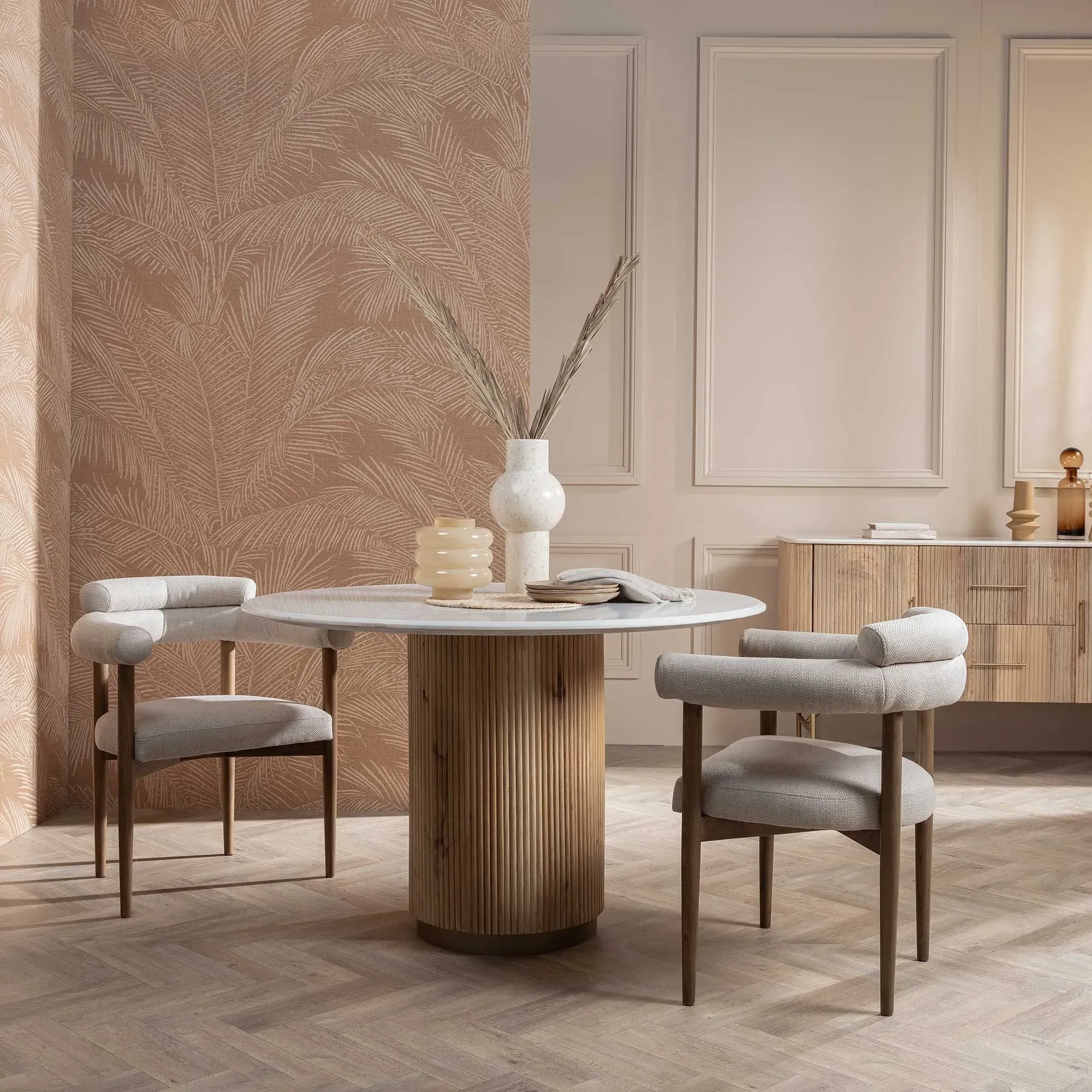 Fuji Round Table - Neutral, Marble