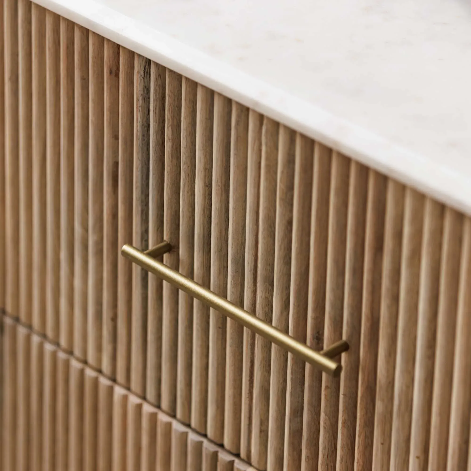 Fuji Sideboard with Storage - Neutral, Mango Wood