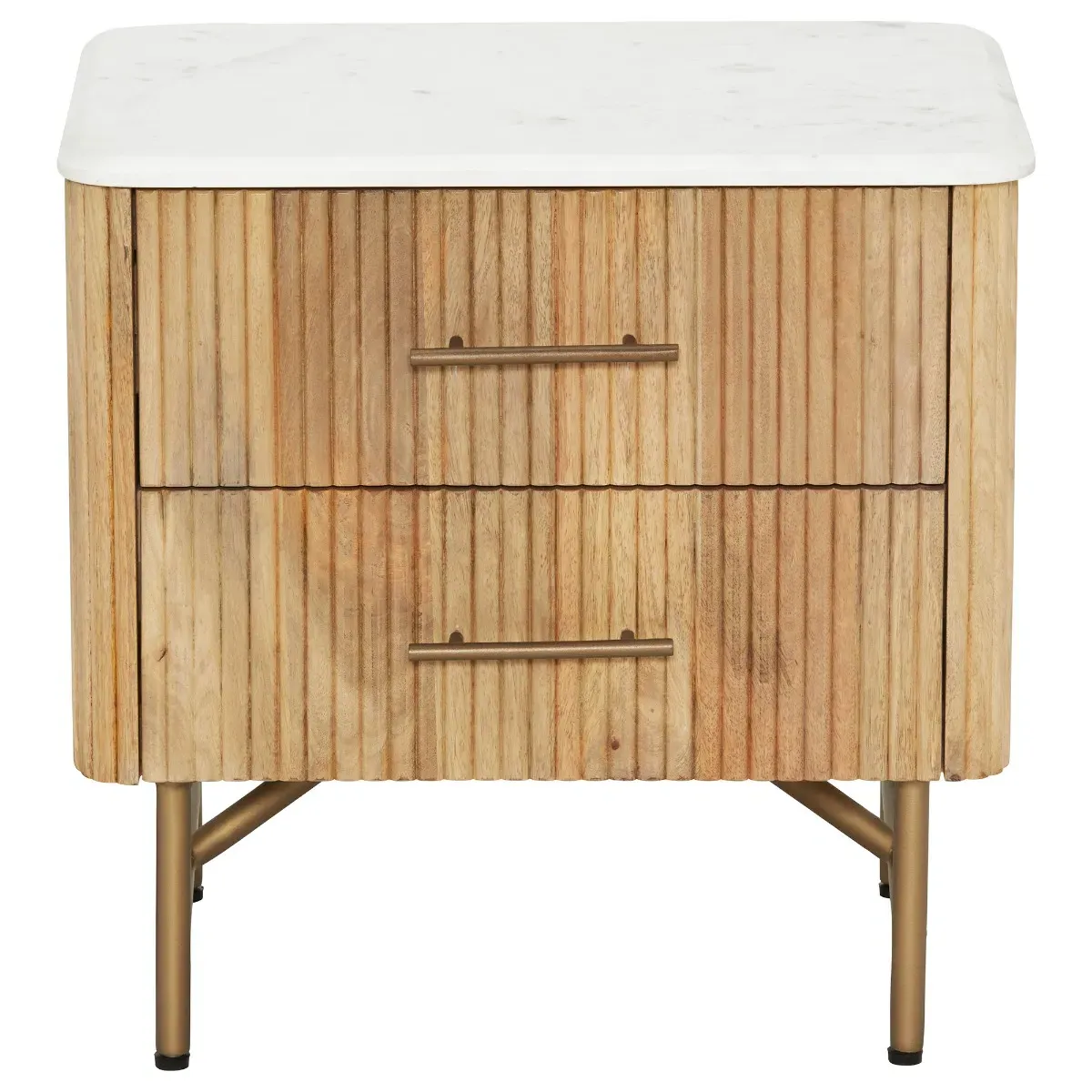 Fuji Small Bedside Table - Neutral, Marble