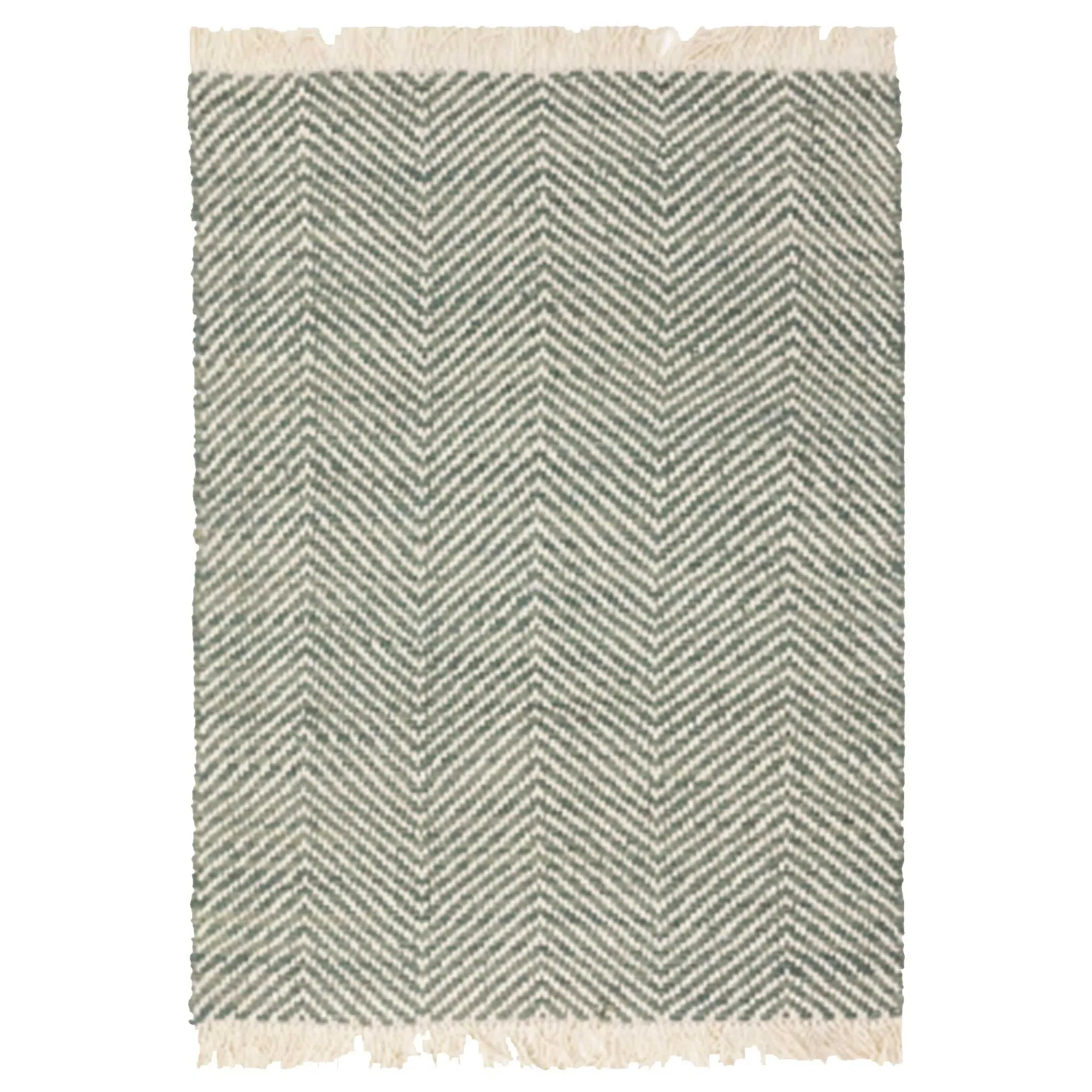 Galicia Square Rug - Green, Jute Cotton Blend image