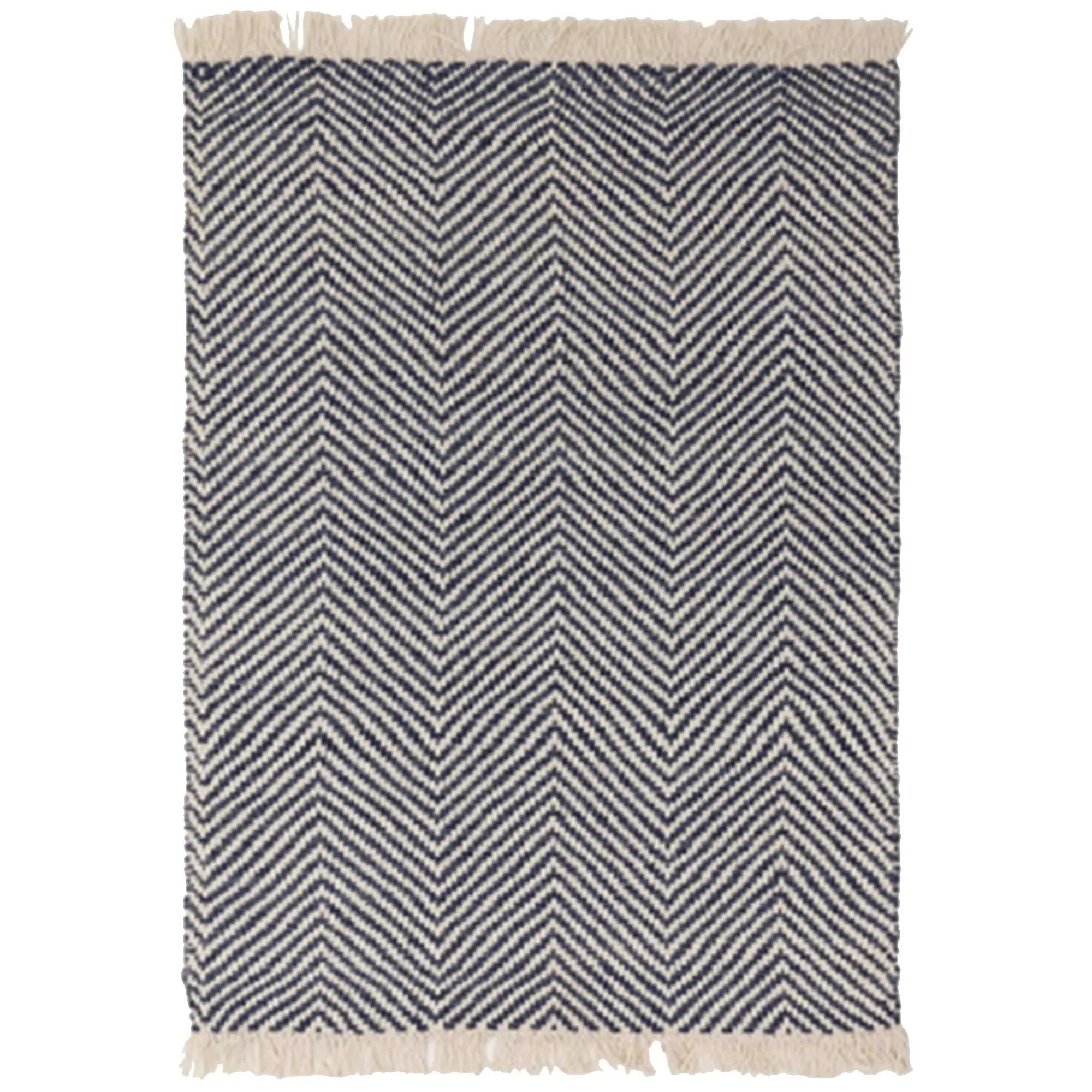 Galicia Square Rug - Navy, Jute Cotton Blend