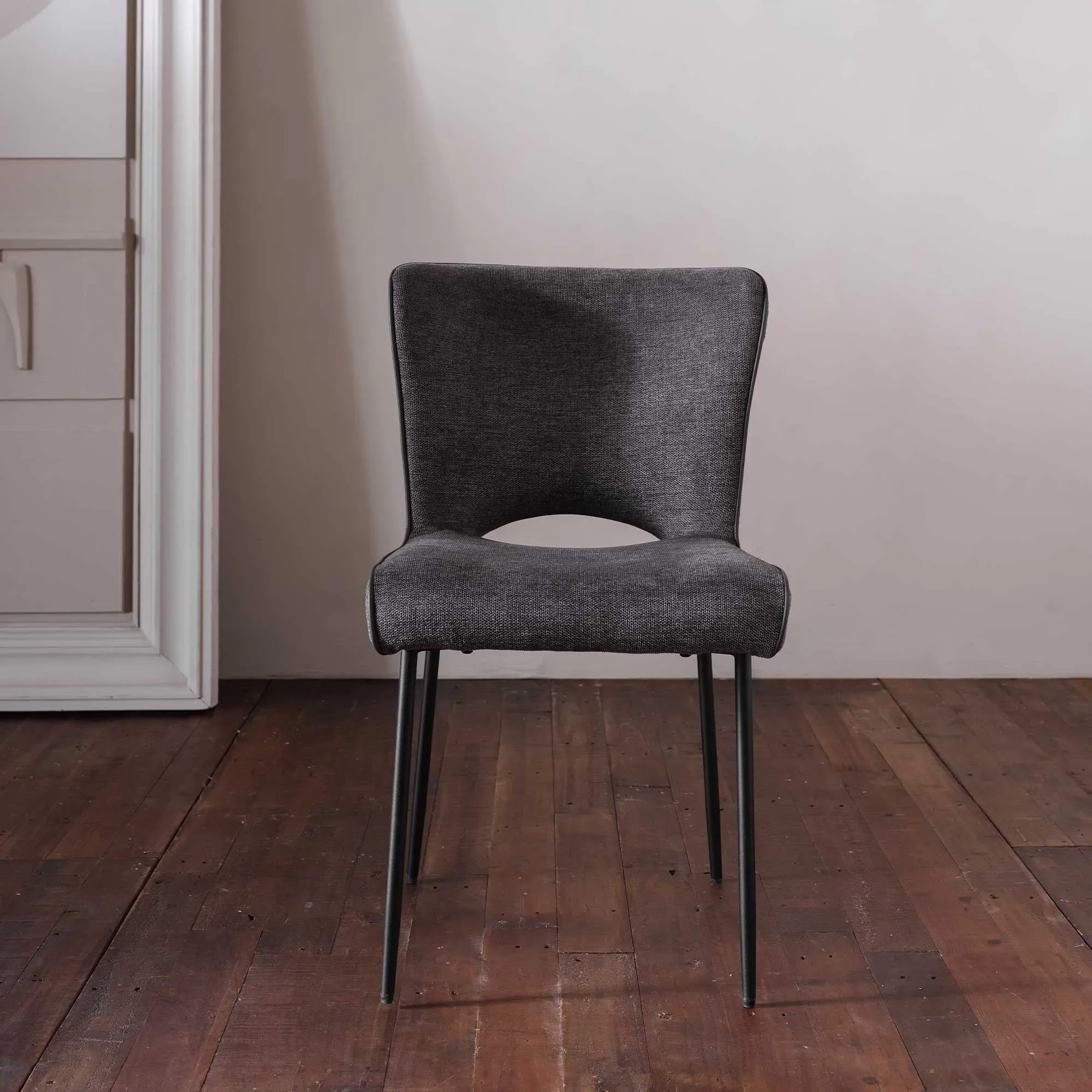 Galini Dining Chair - Dark Grey, Fabric