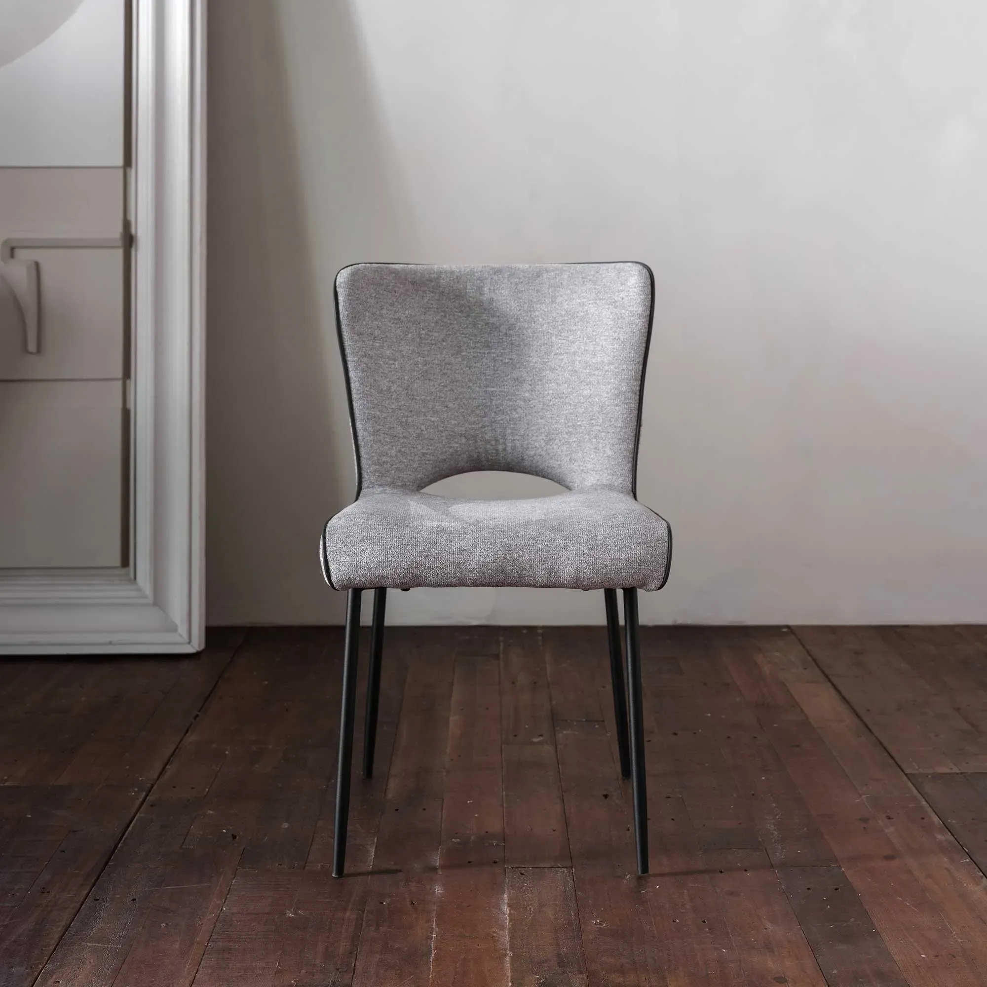 Galini Dining Chair - Light Grey, Fabric