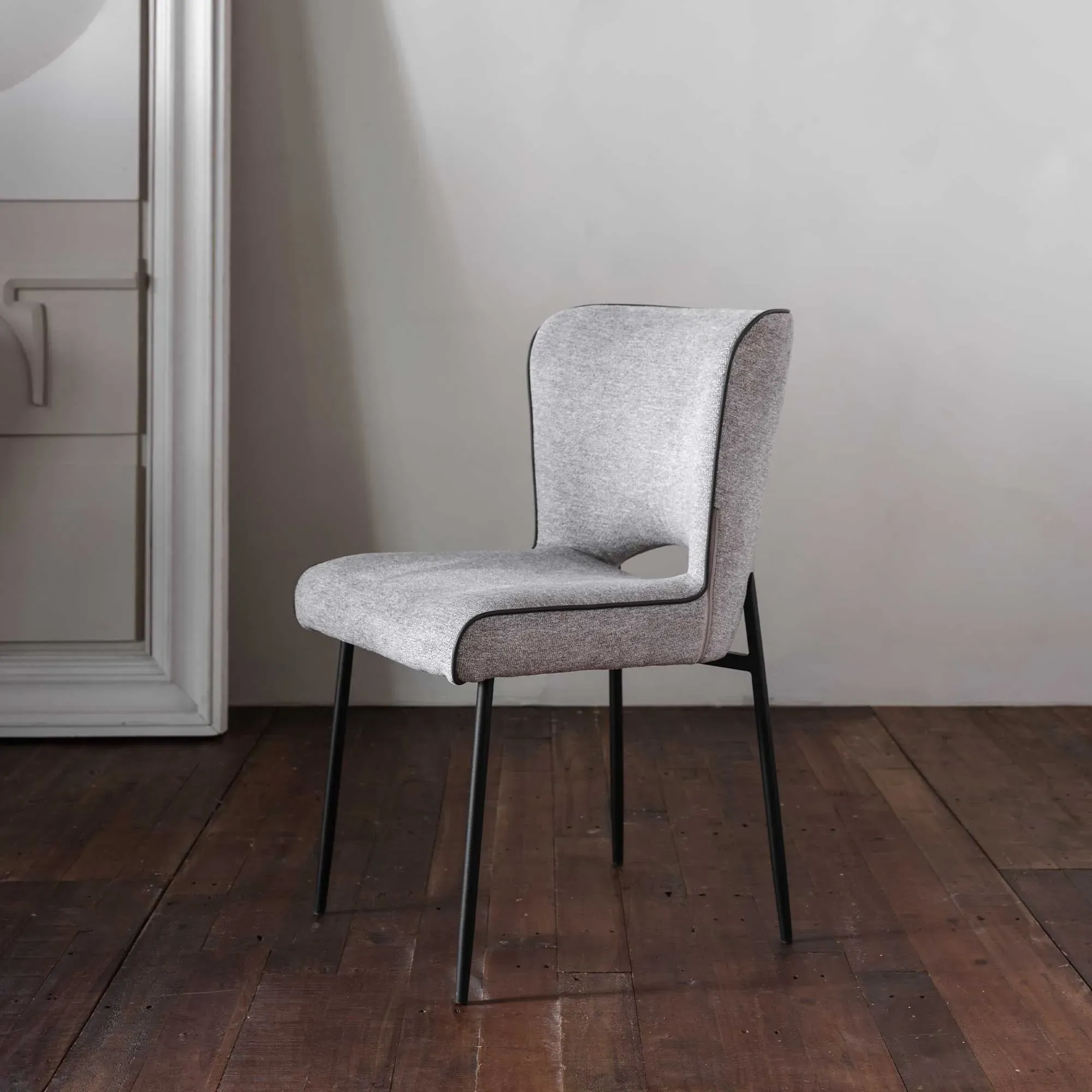 Galini Dining Chair - Light Grey, Fabric