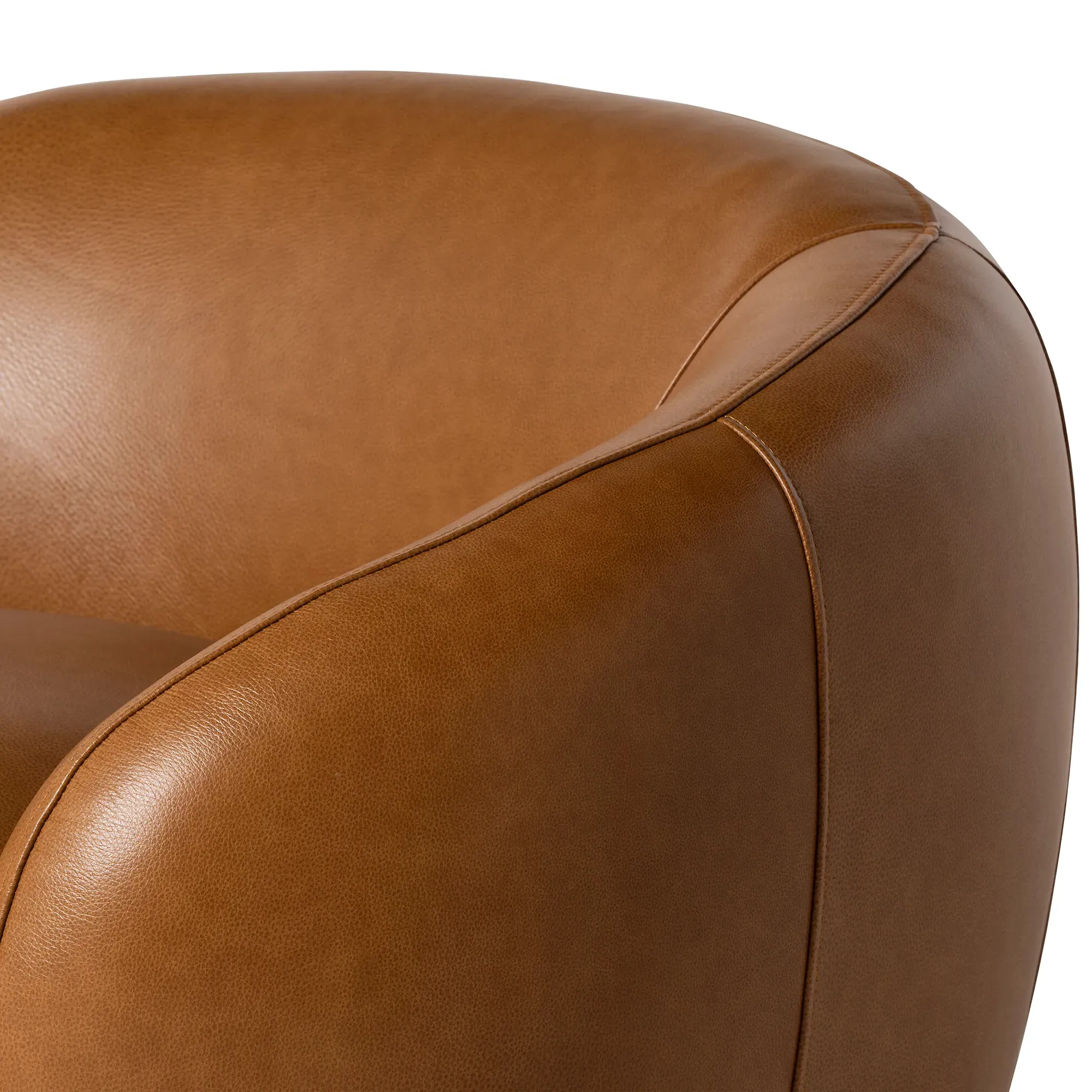 Gardin Swivel Armchair - Brown, Leather