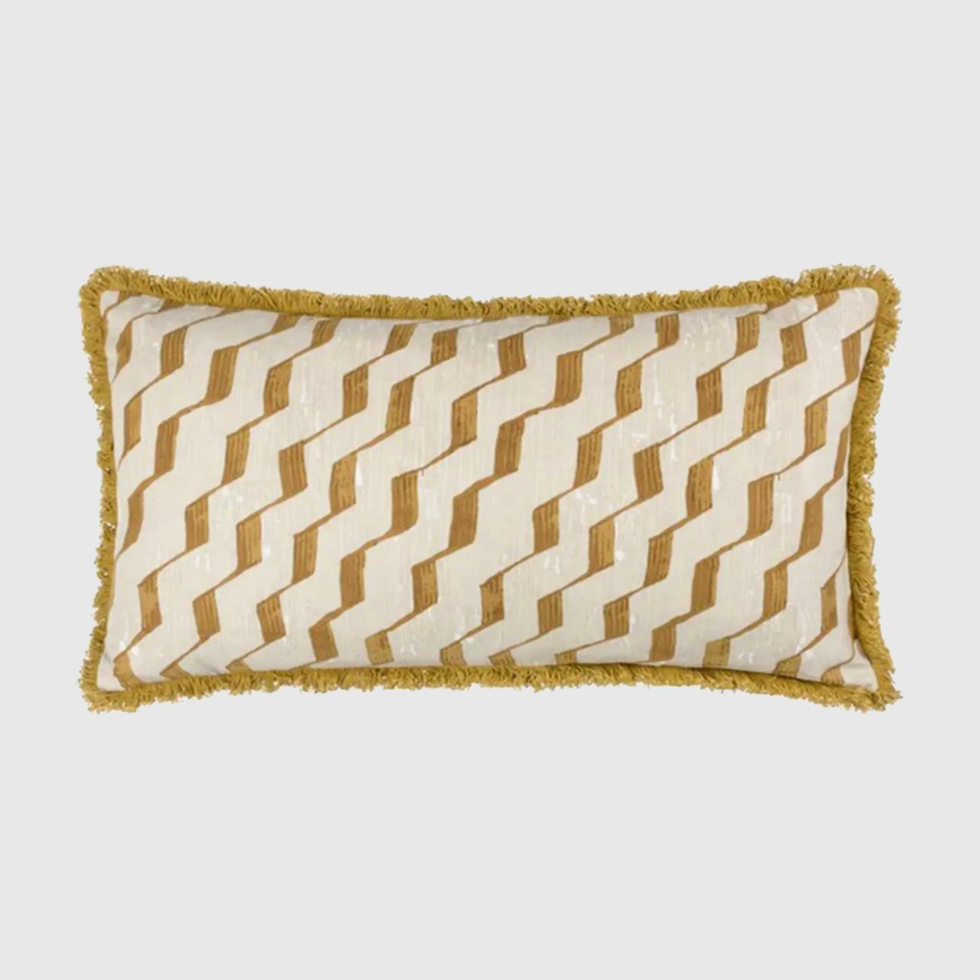 Geometric Tufted Square Cushion - Yellow, Cotton
