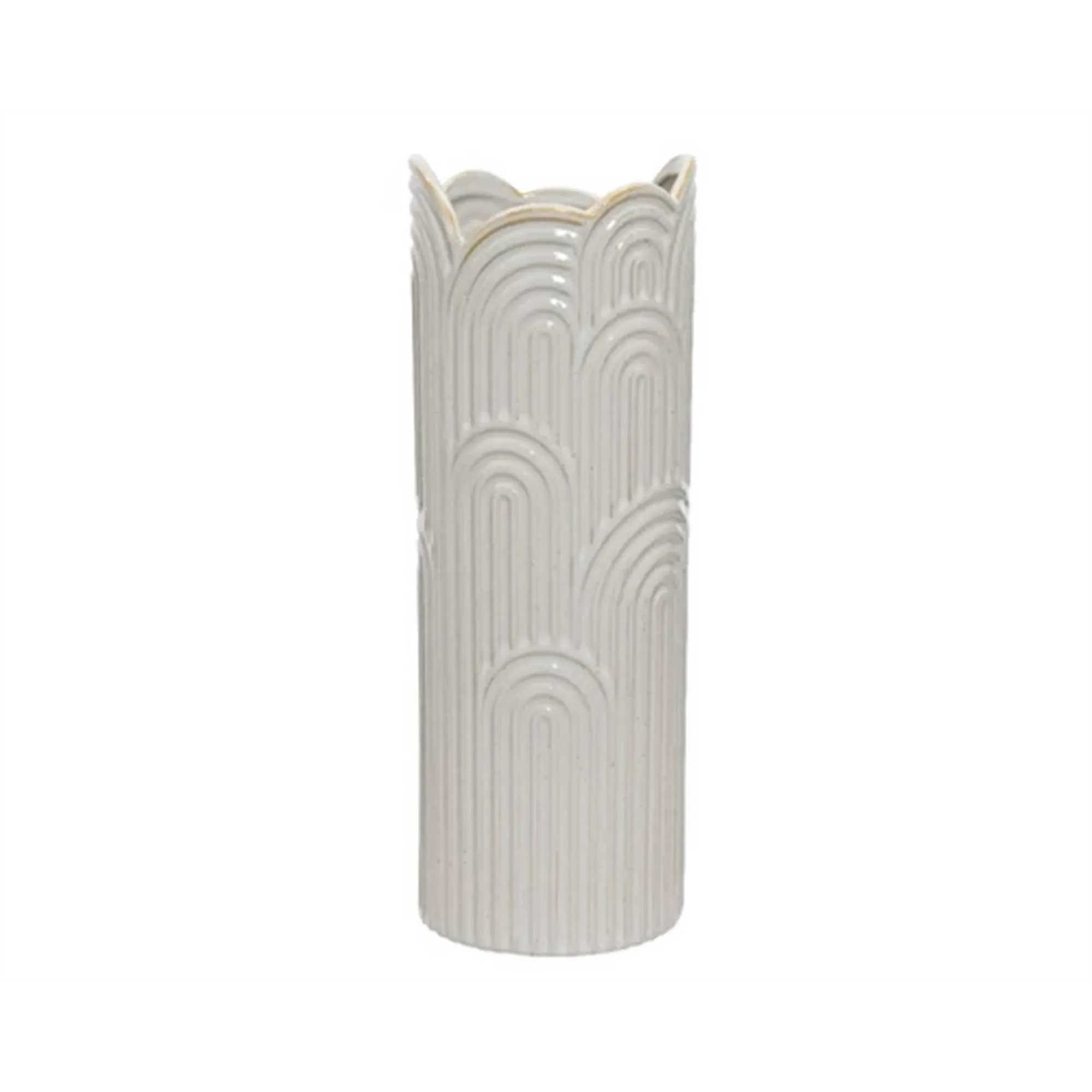 Geometric Vase - White, Stoneware image